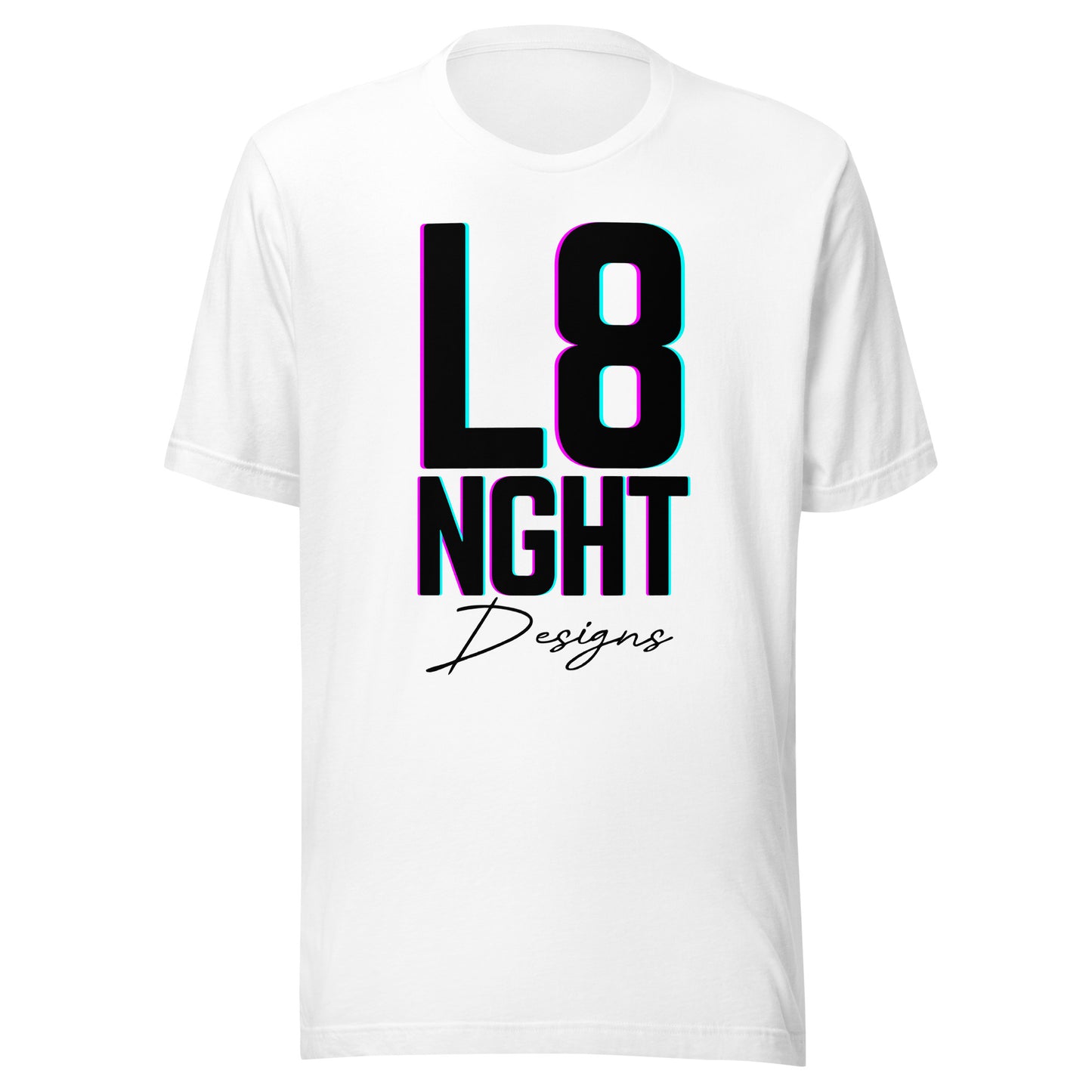L8NGHT designs glitch logo Unisex t-shirt