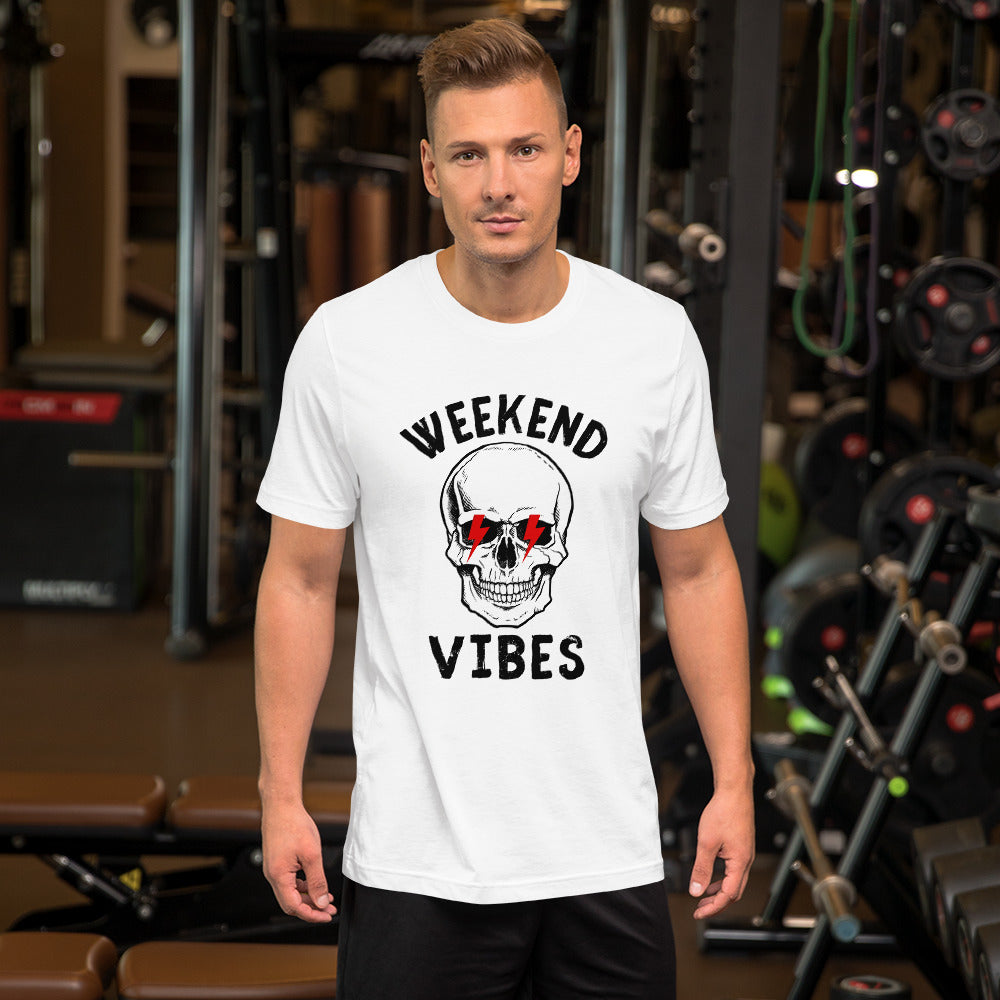 Weekend Vibes lightning skull Unisex t-shirt
