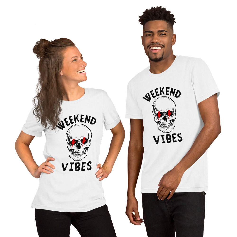 Weekend Vibes lightning skull Unisex t-shirt