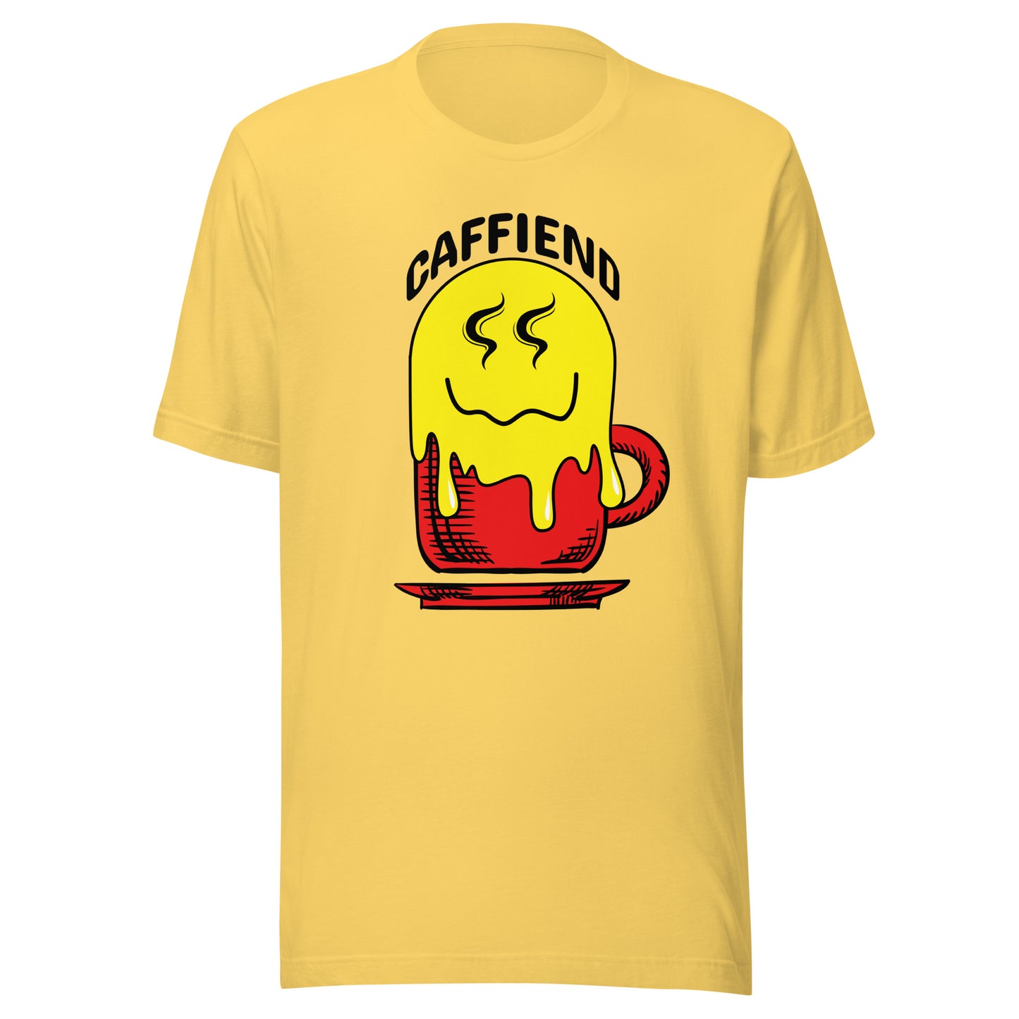 Melting Smile Emoji Caffiend Unisex t-shirt