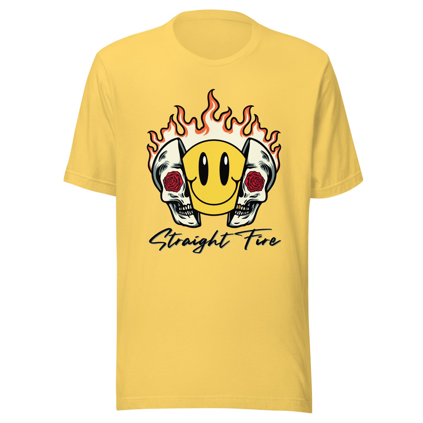 Straight Fire Smiley Skull Unisex t-shirt