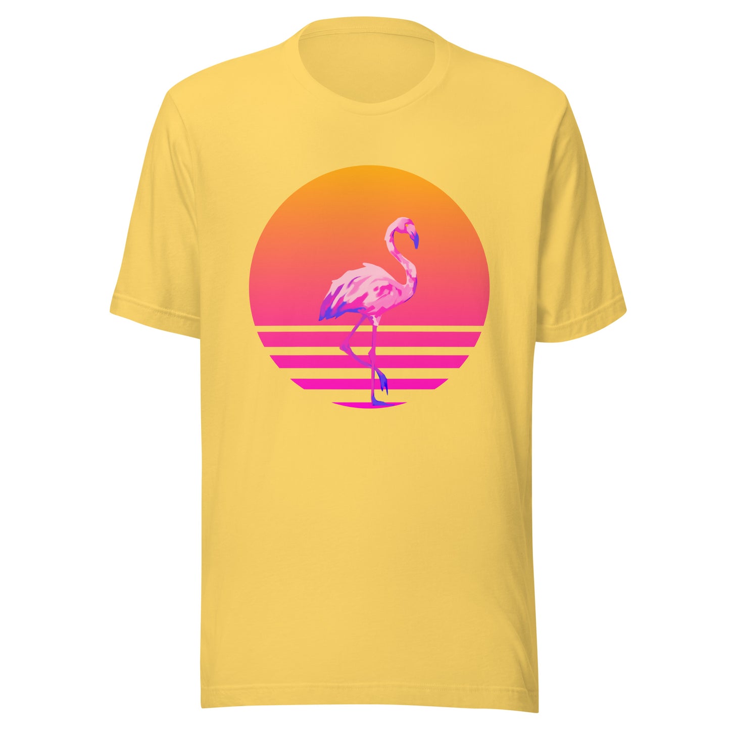 Retro Sunset Flamingo Unisex t-shirt