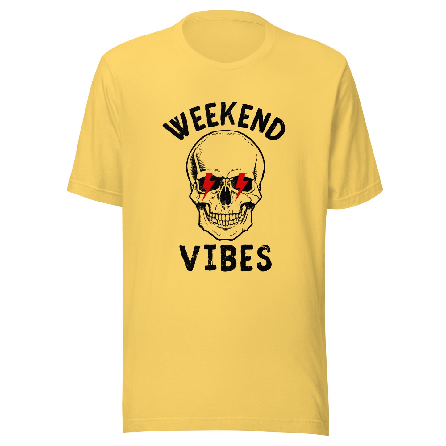 Weekend Vibes lightning skull Unisex t-shirt