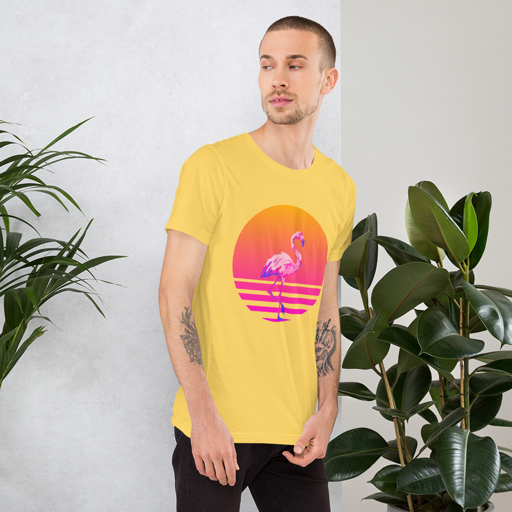 Retro Sunset Flamingo Unisex t-shirt