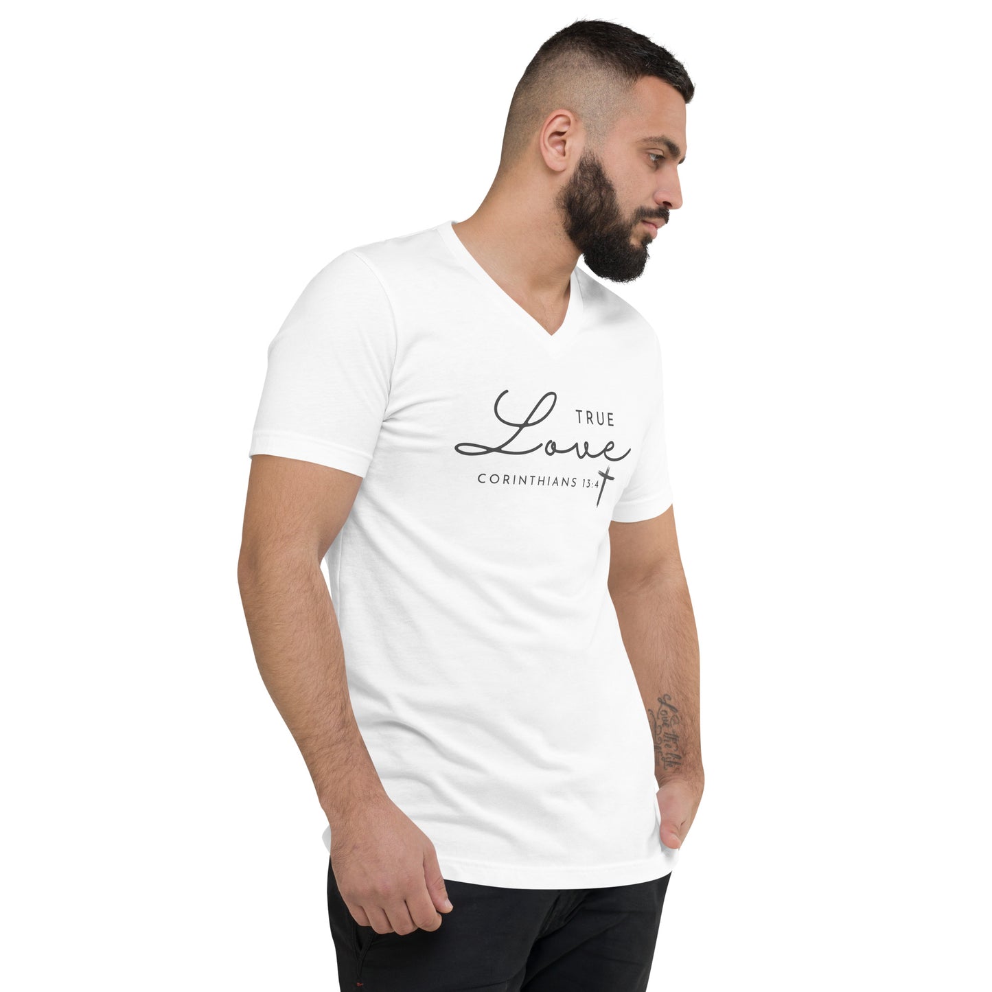 Corinthians 13:4 Unisex Short Sleeve V-Neck T-Shirt