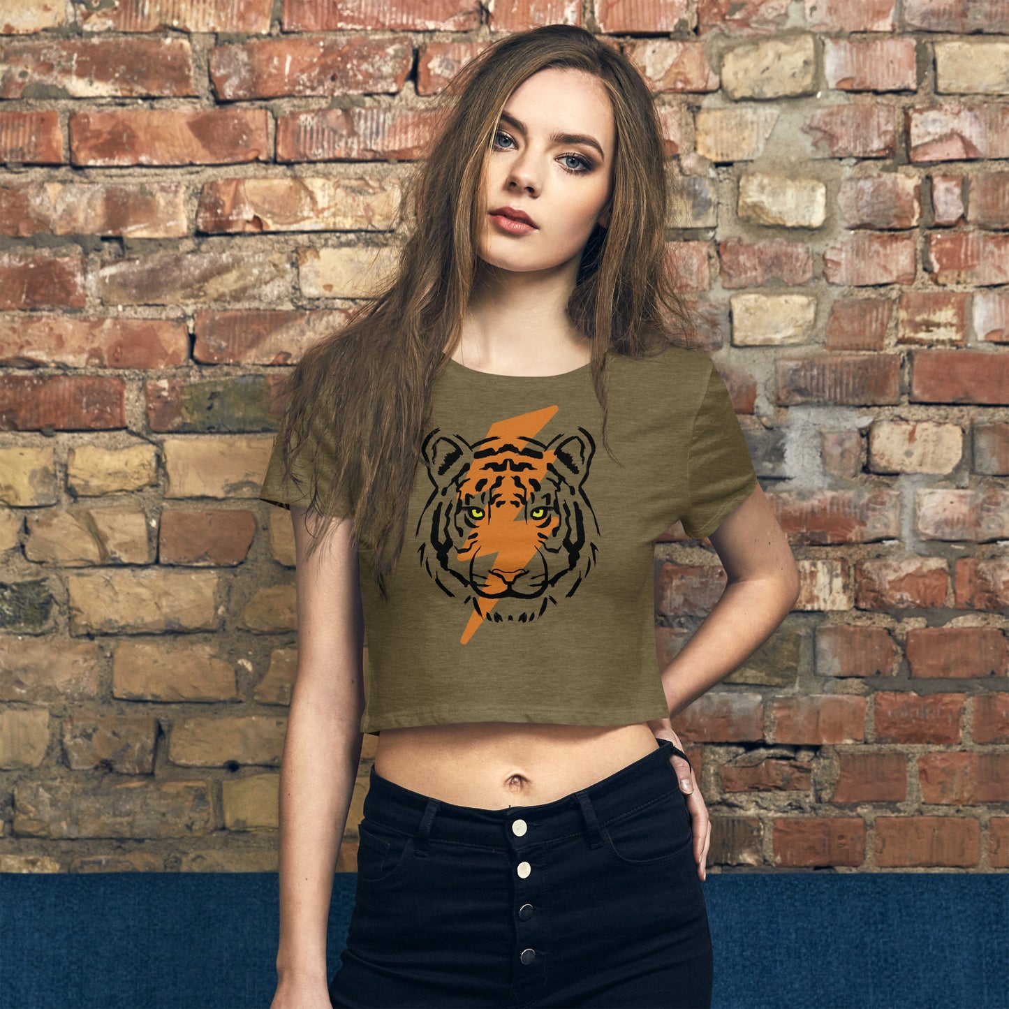 Tiger Bolt Orange Women’s Crop Tee