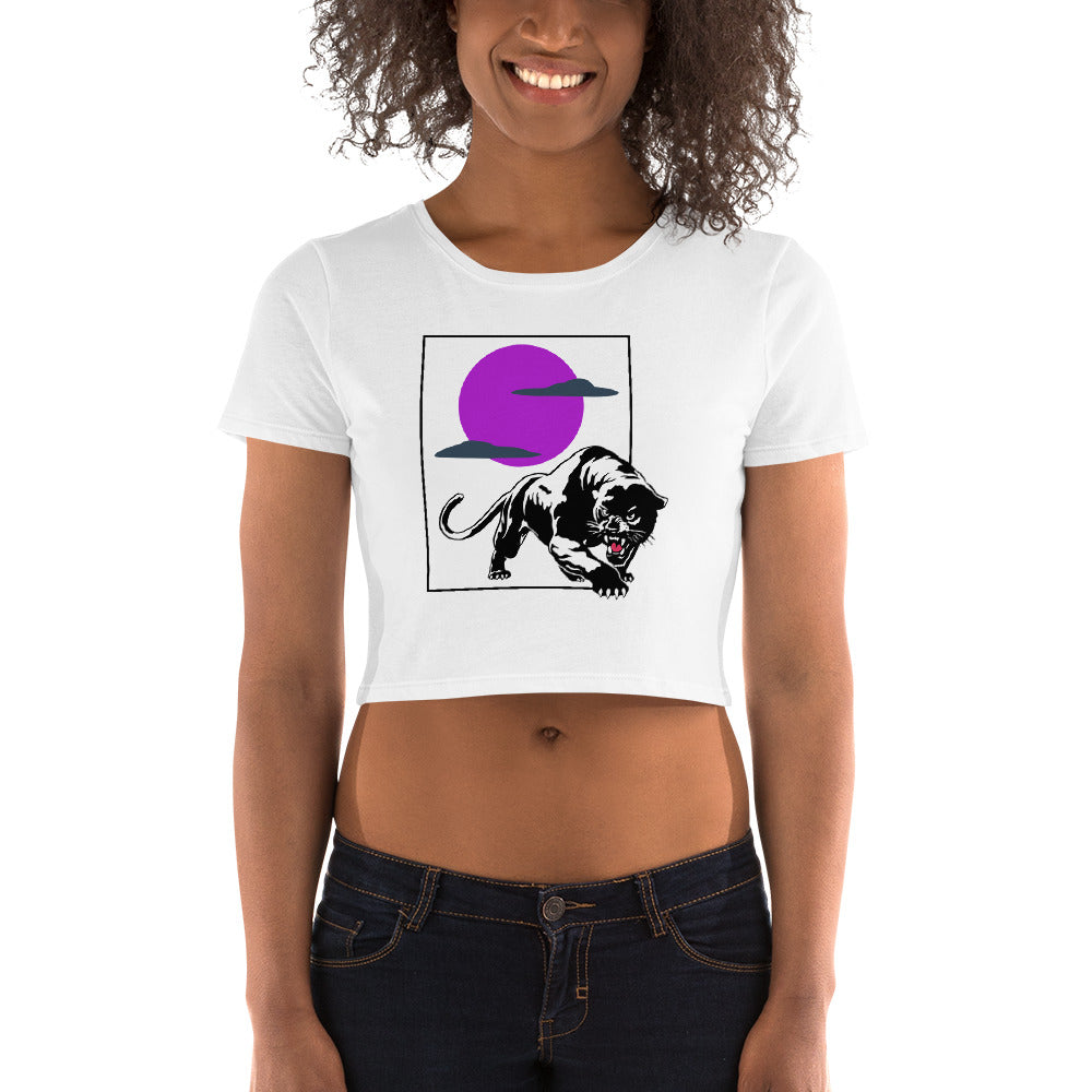 Traditional Black Panther Purple Moon Women’s Crop Top