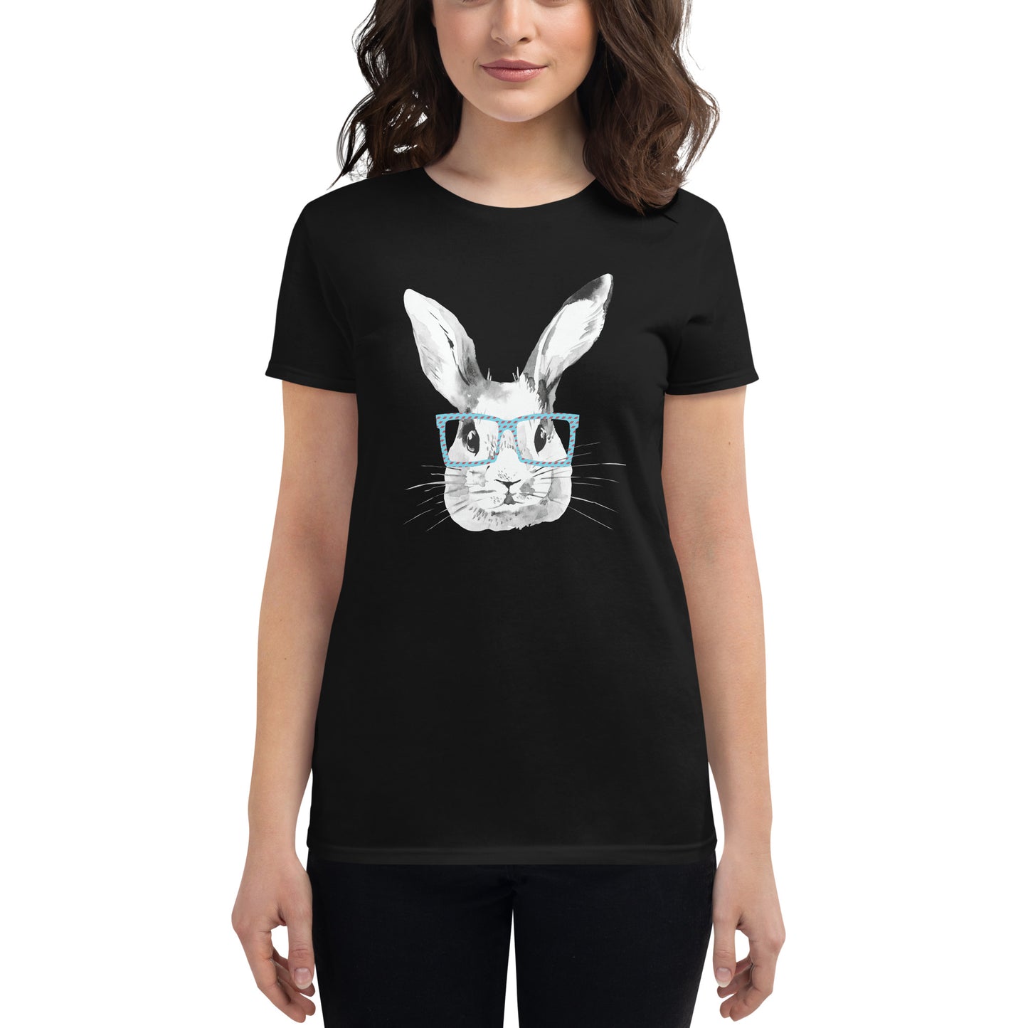 Easter Bunny in glasses Women's short sleeve t-shirt