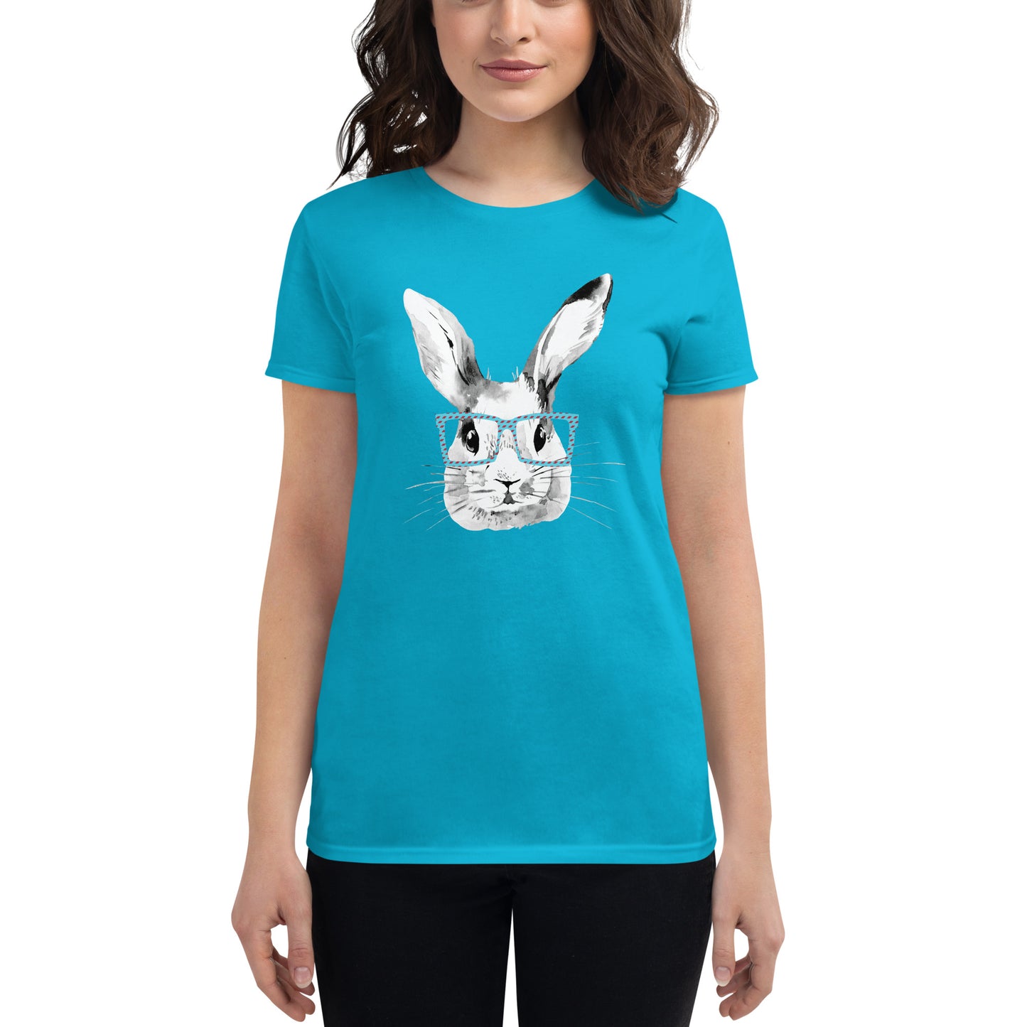 Easter Bunny in glasses Women's short sleeve t-shirt
