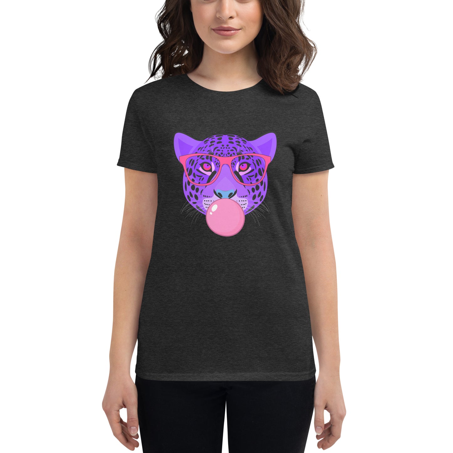 Purple Leopard Chewing Gum Women's short sleeve t-shirt