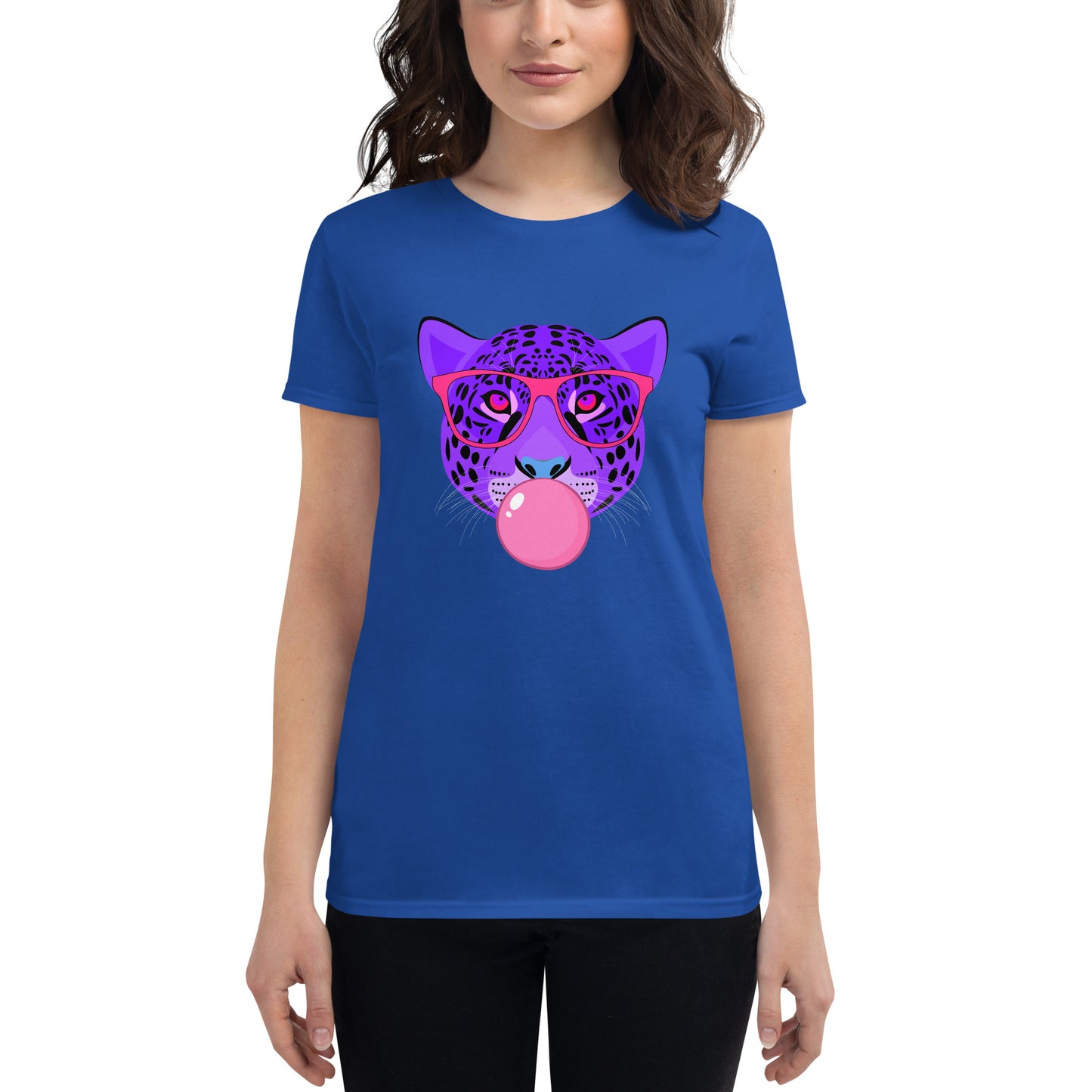 Purple Leopard Chewing Gum Women's short sleeve t-shirt