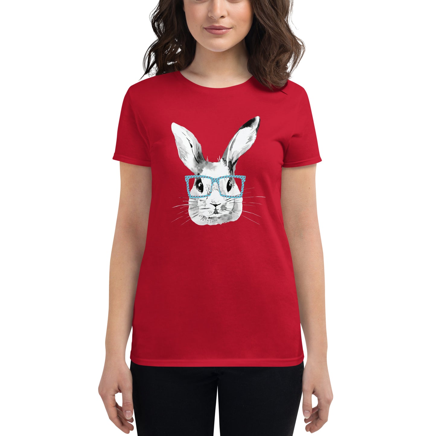 Easter Bunny in glasses Women's short sleeve t-shirt