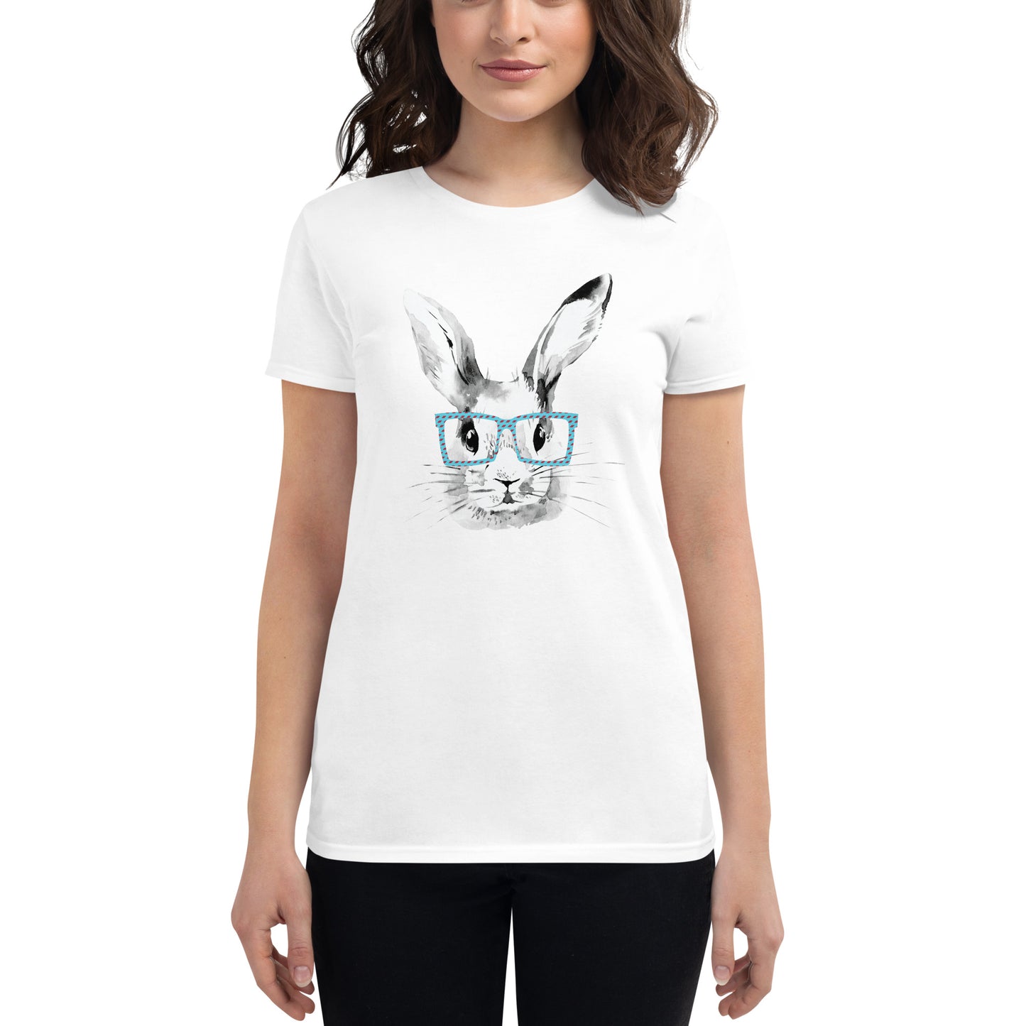 Easter Bunny in glasses Women's short sleeve t-shirt
