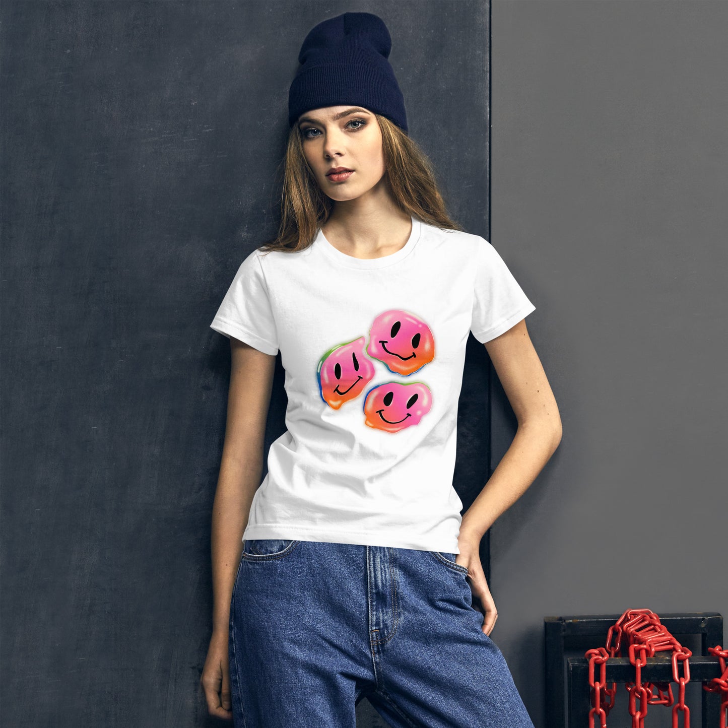 Rainbow Smiley Emojis Women's short sleeve t-shirt