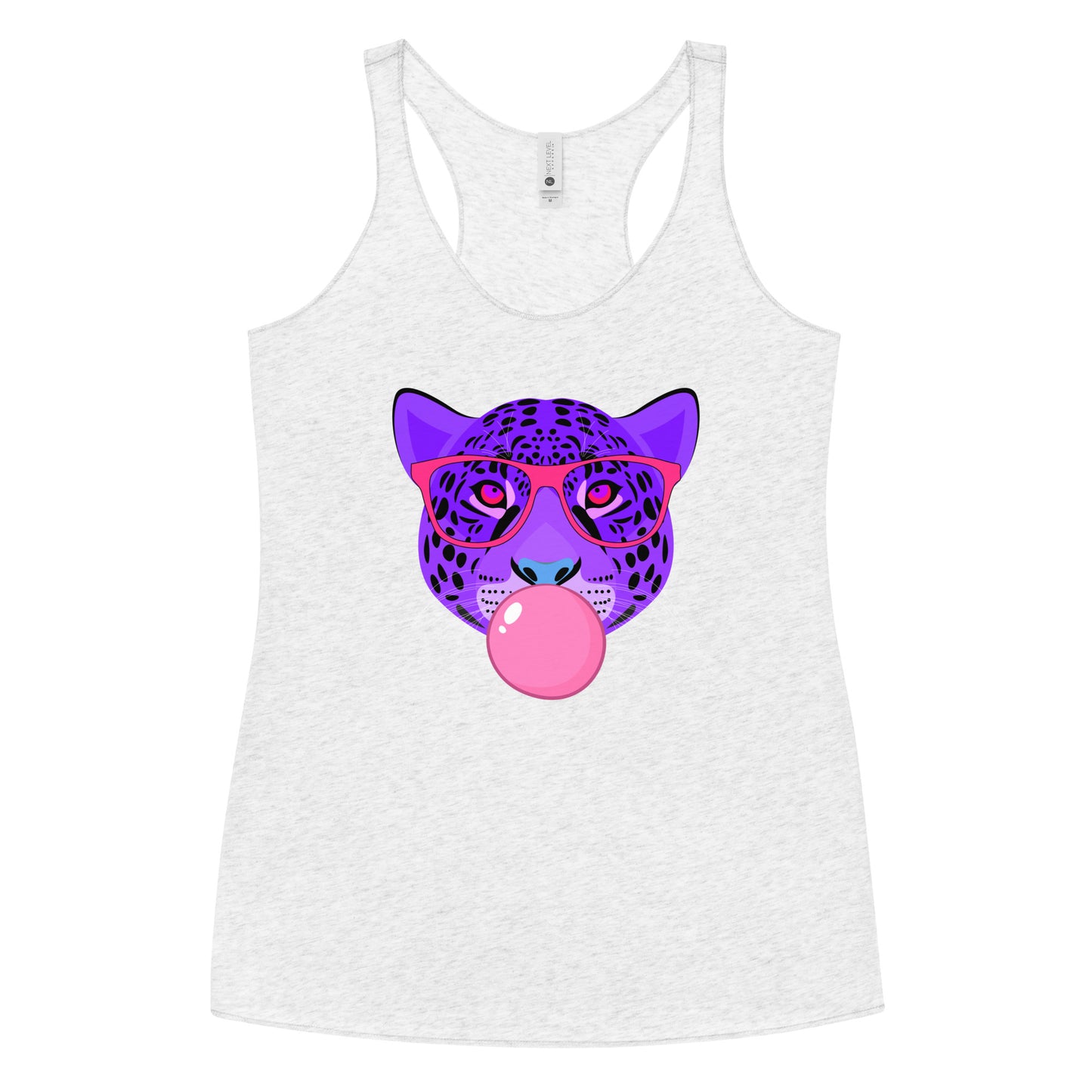 Purple Leopard Chewing Gum Women's Racerback Tank