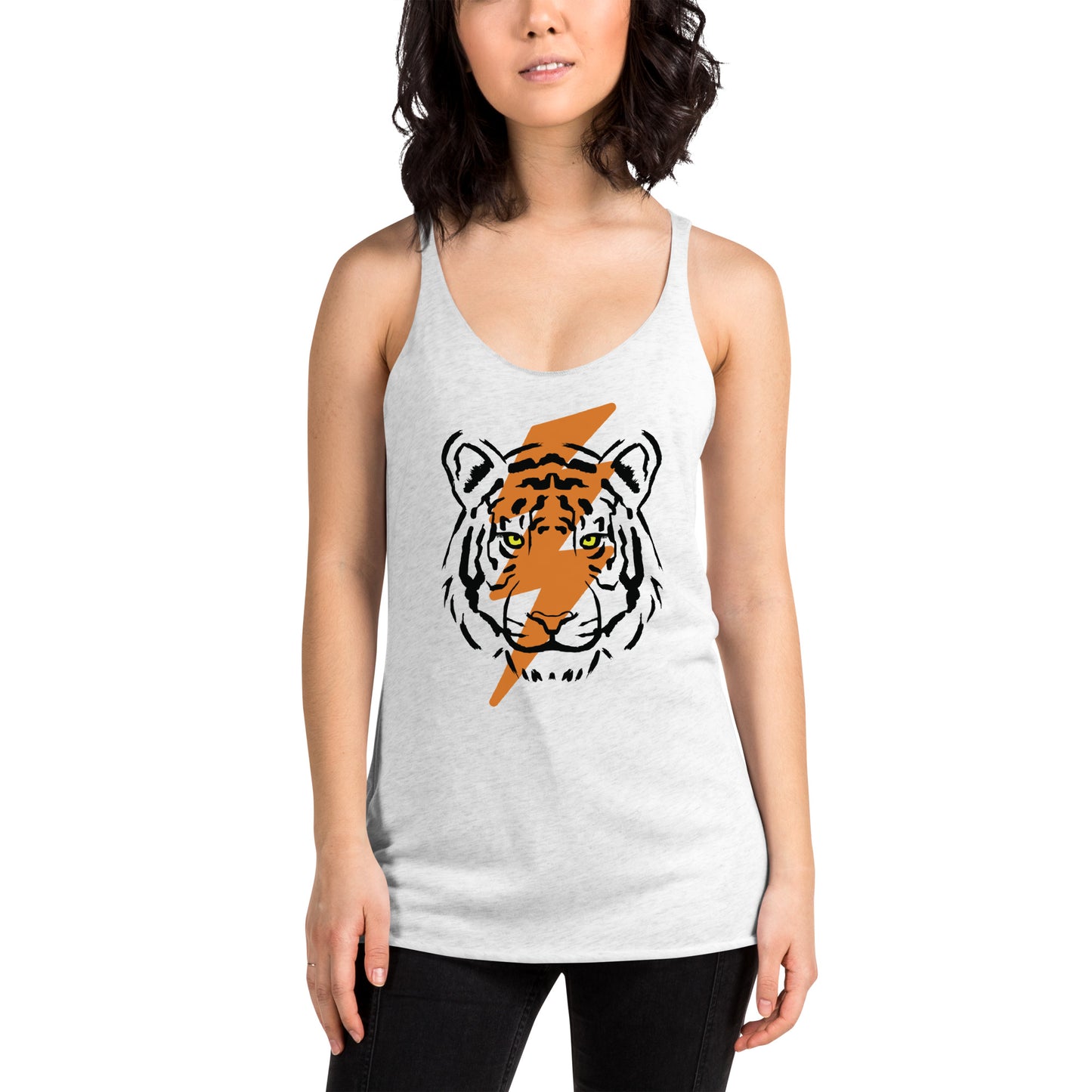 Tiger Bolt Orange Women's Racerback Tank