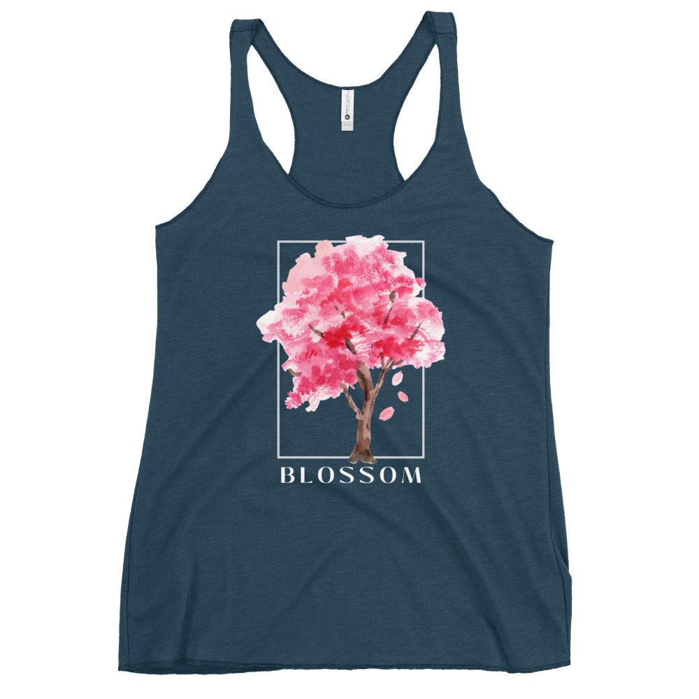 Blossom watercolor tree Women's Racerback Tank