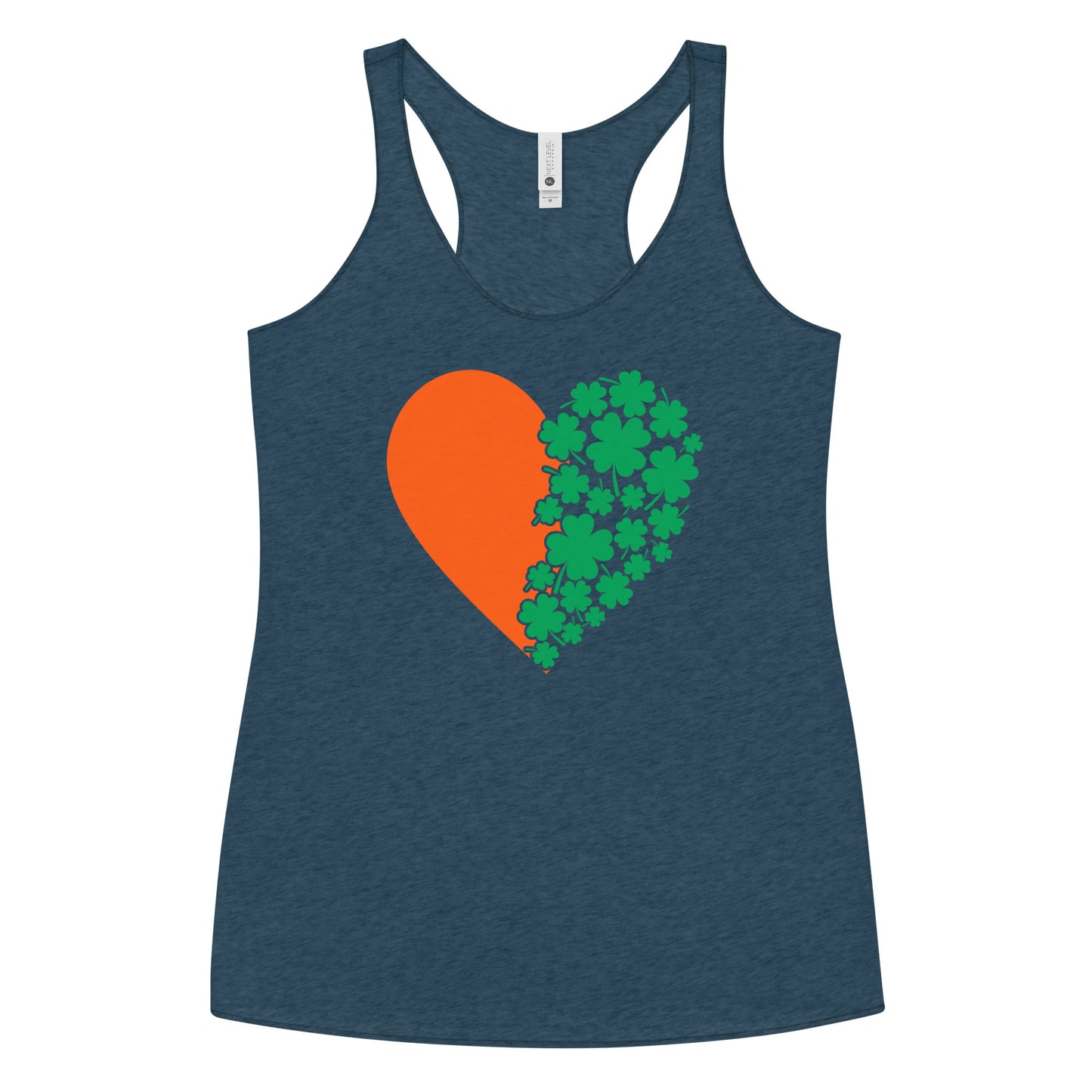 St Patrick's Day Heart Clovers Women's Racerback Tank