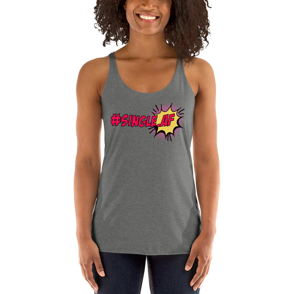 Single AF pop art Women's Racerback Tank