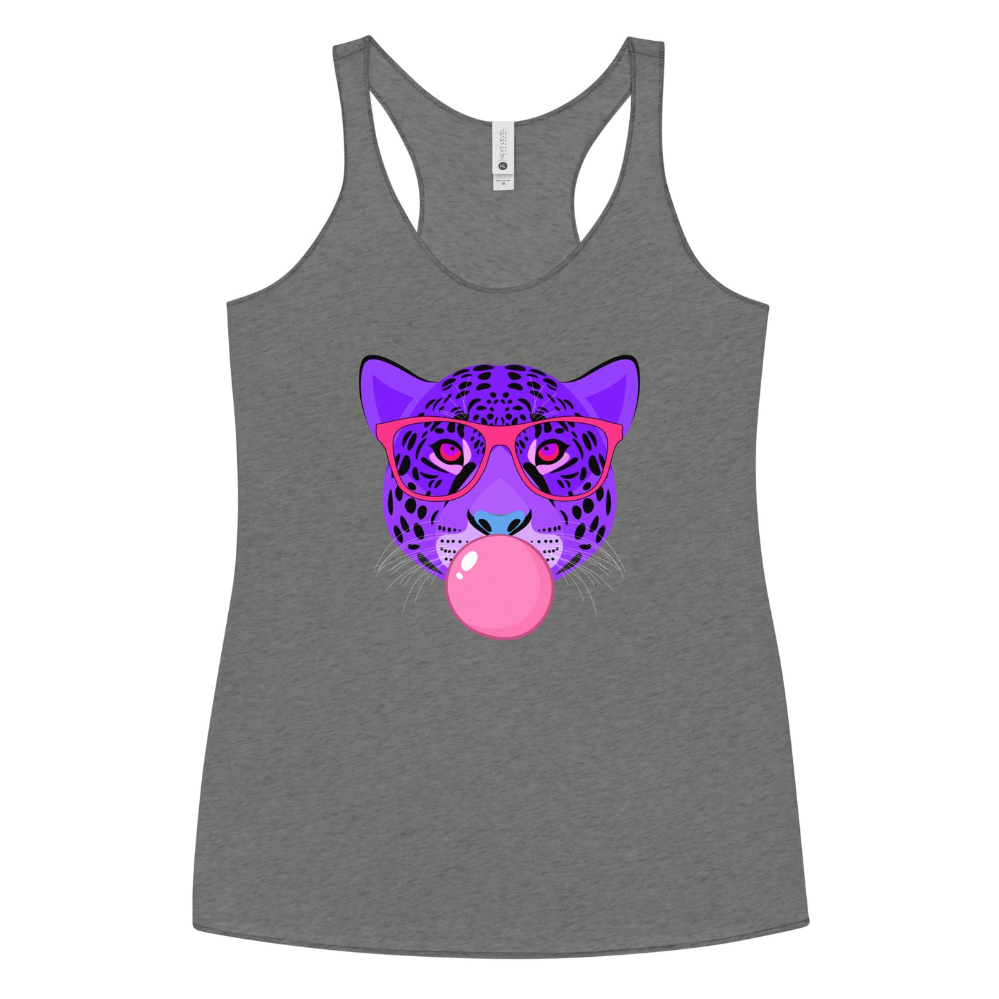 Purple Leopard Chewing Gum Women's Racerback Tank