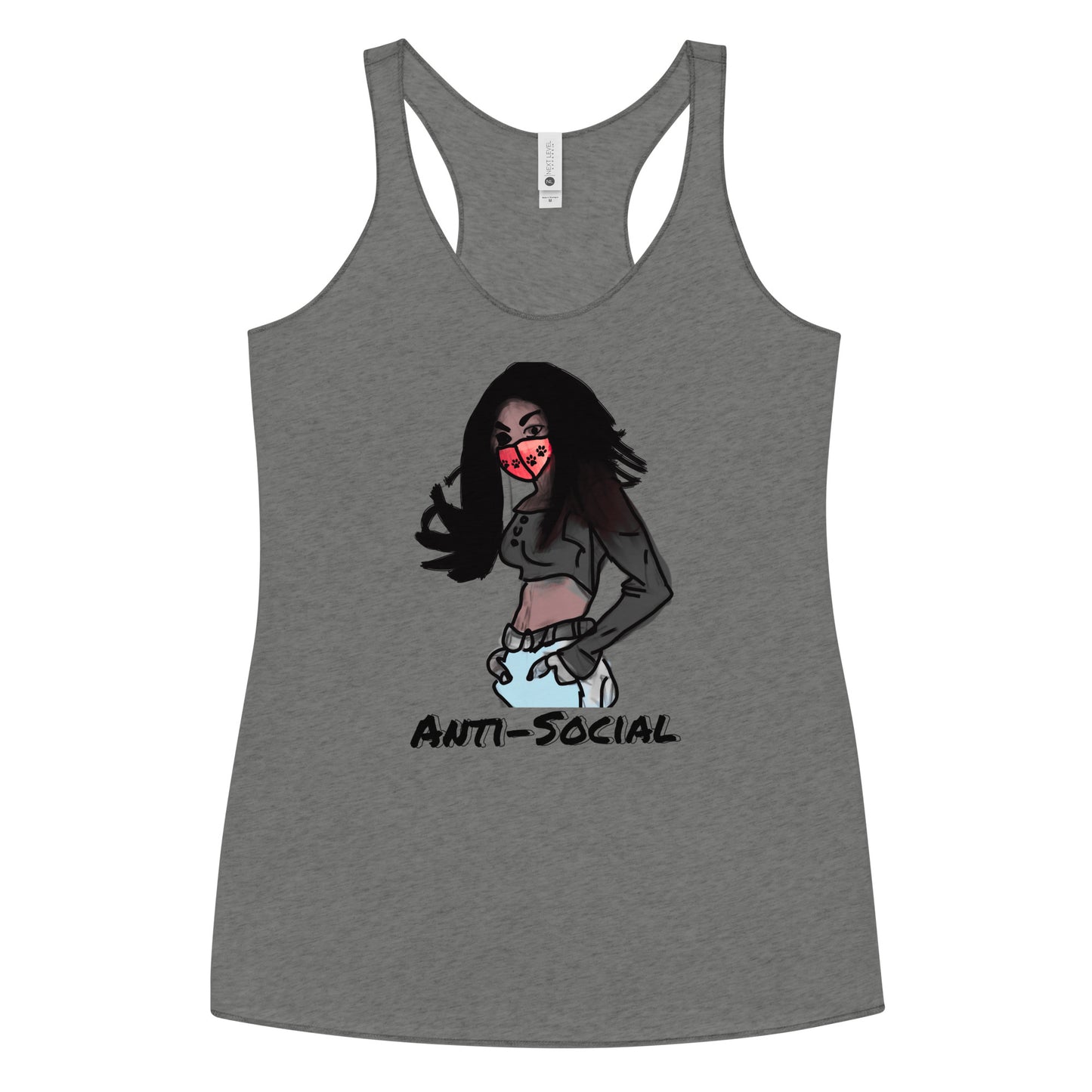 Anti-Social anime Women's Racerback Tank