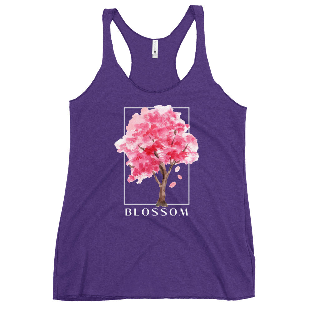 Blossom watercolor tree Women's Racerback Tank