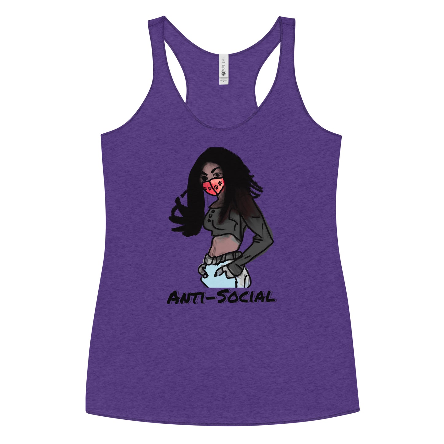 Anti-Social anime Women's Racerback Tank