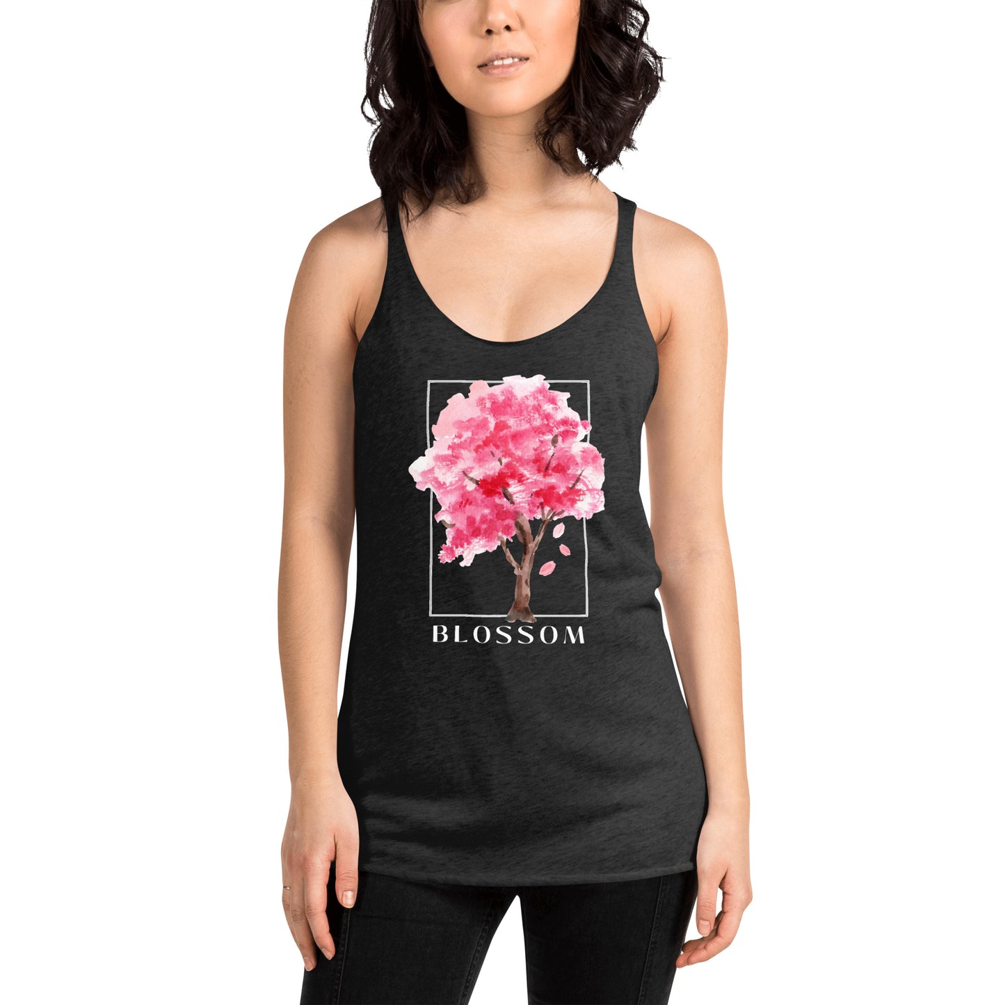 Blossom watercolor tree Women's Racerback Tank