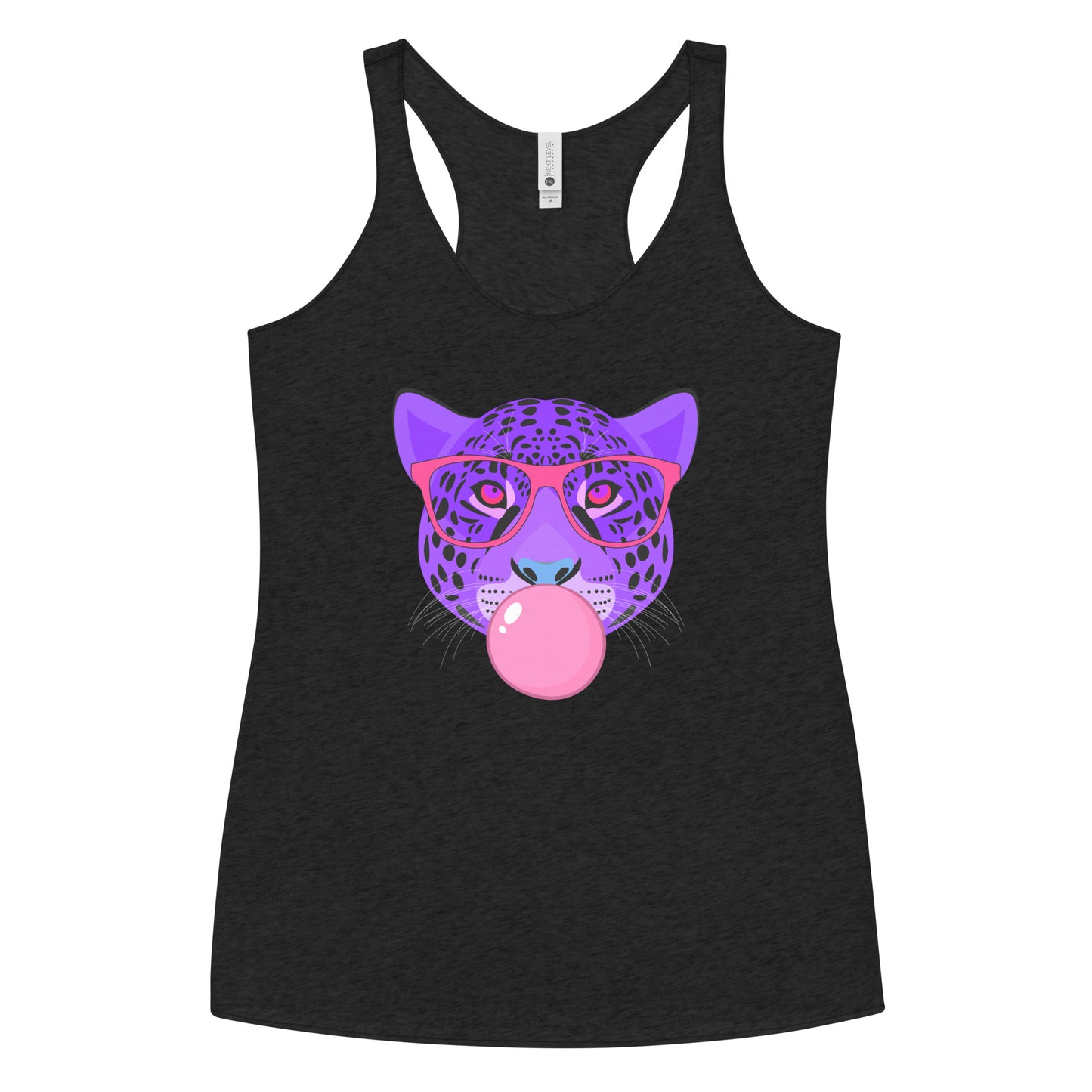 Purple Leopard Chewing Gum Women's Racerback Tank