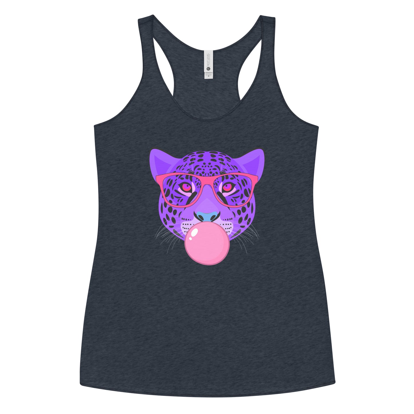 Purple Leopard Chewing Gum Women's Racerback Tank