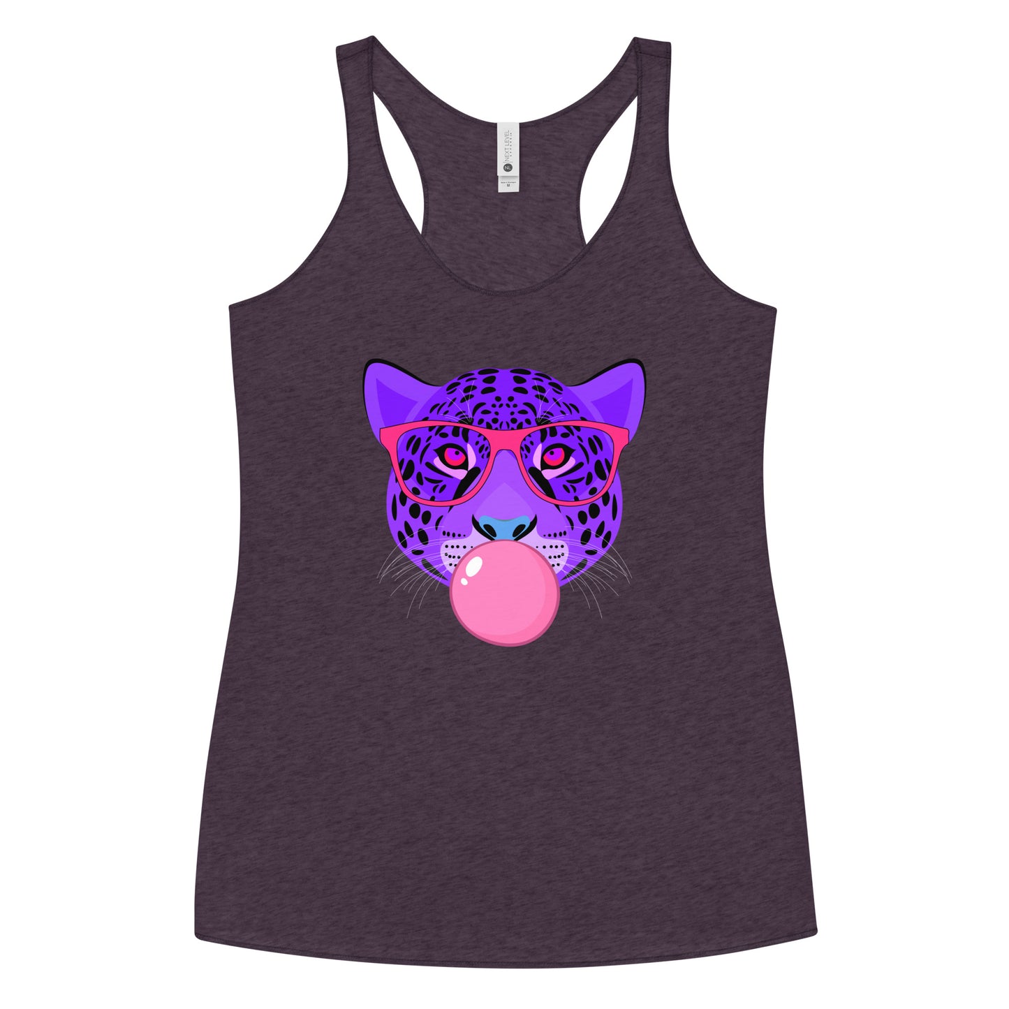 Purple Leopard Chewing Gum Women's Racerback Tank