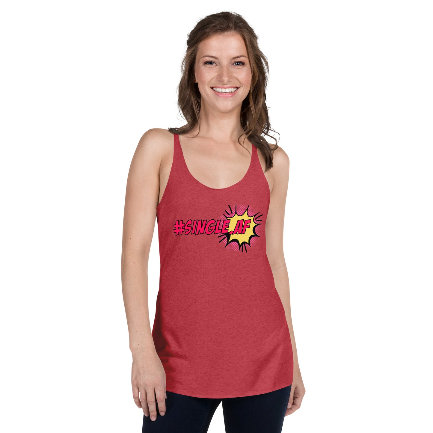 Single AF pop art Women's Racerback Tank