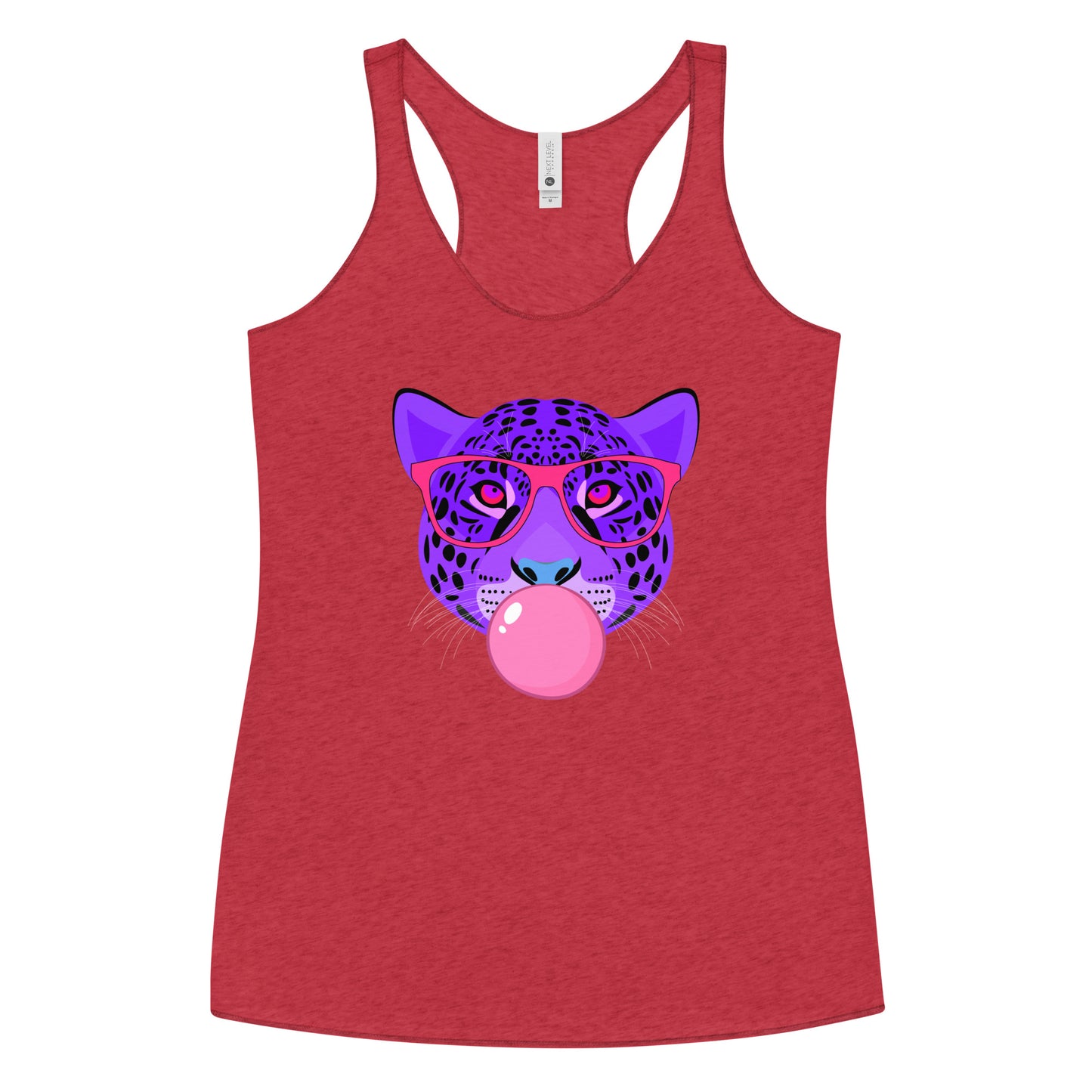 Purple Leopard Chewing Gum Women's Racerback Tank