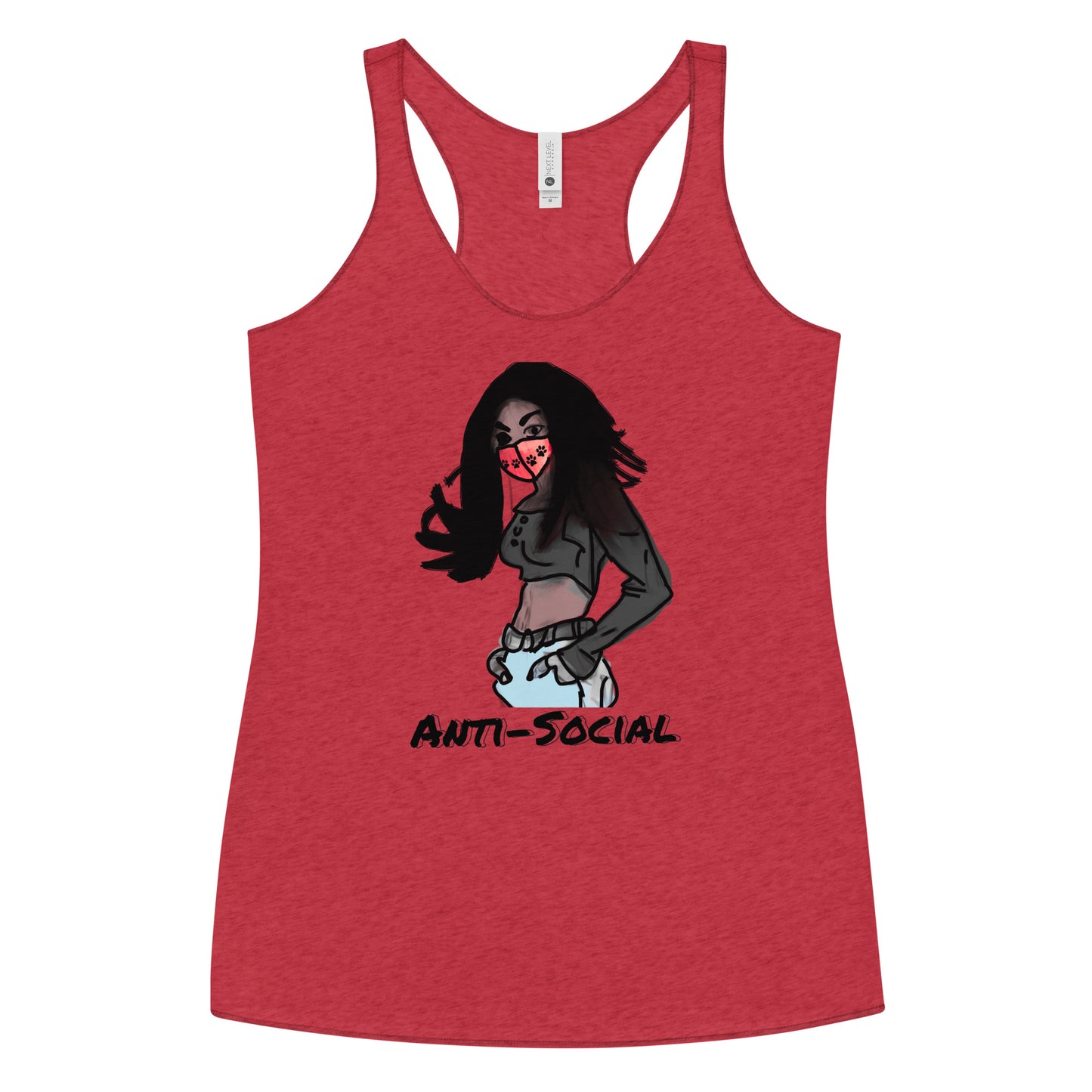 Anti-Social anime Women's Racerback Tank