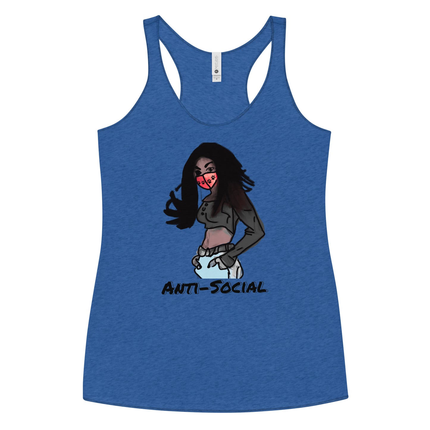 Anti-Social anime Women's Racerback Tank