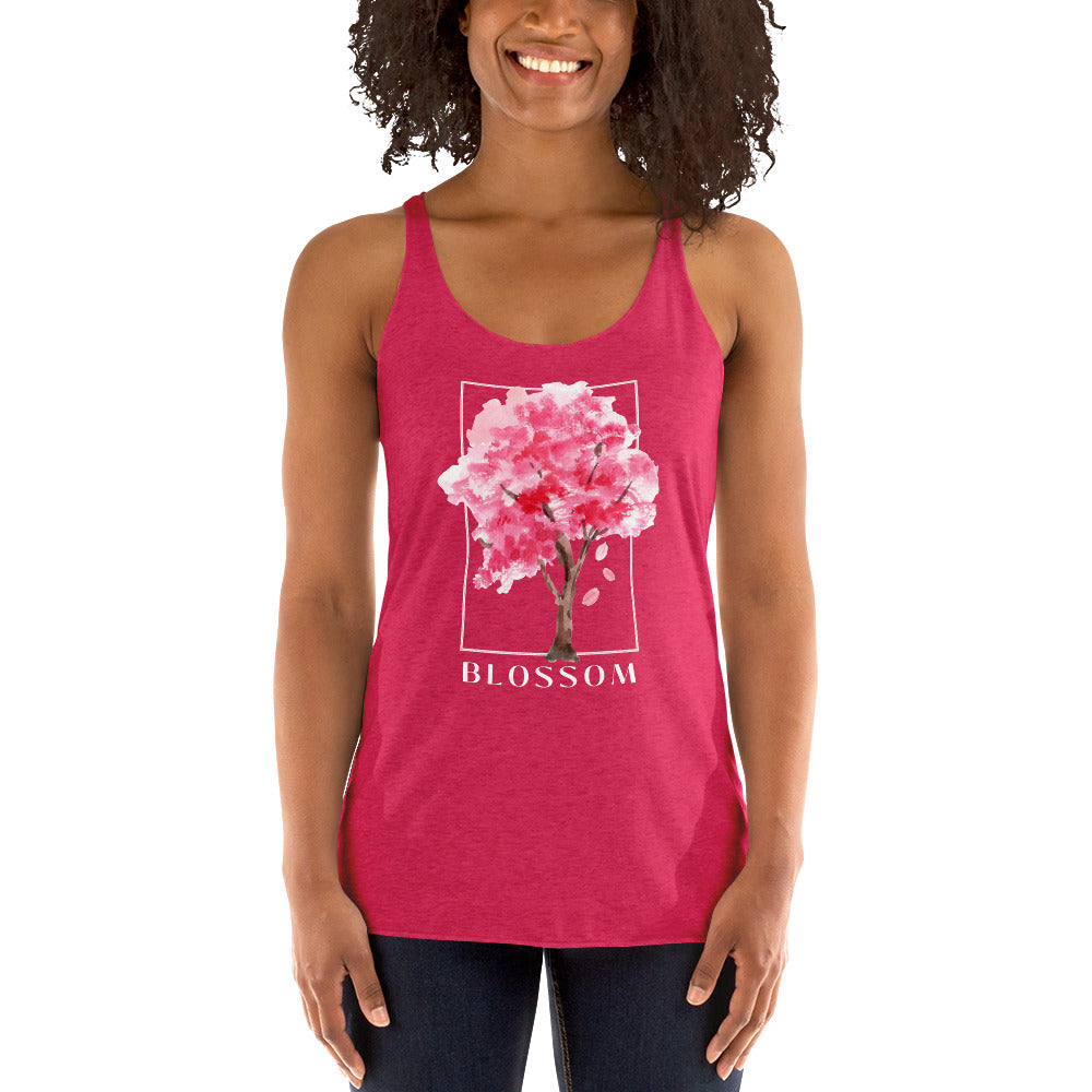 Blossom watercolor tree Women's Racerback Tank
