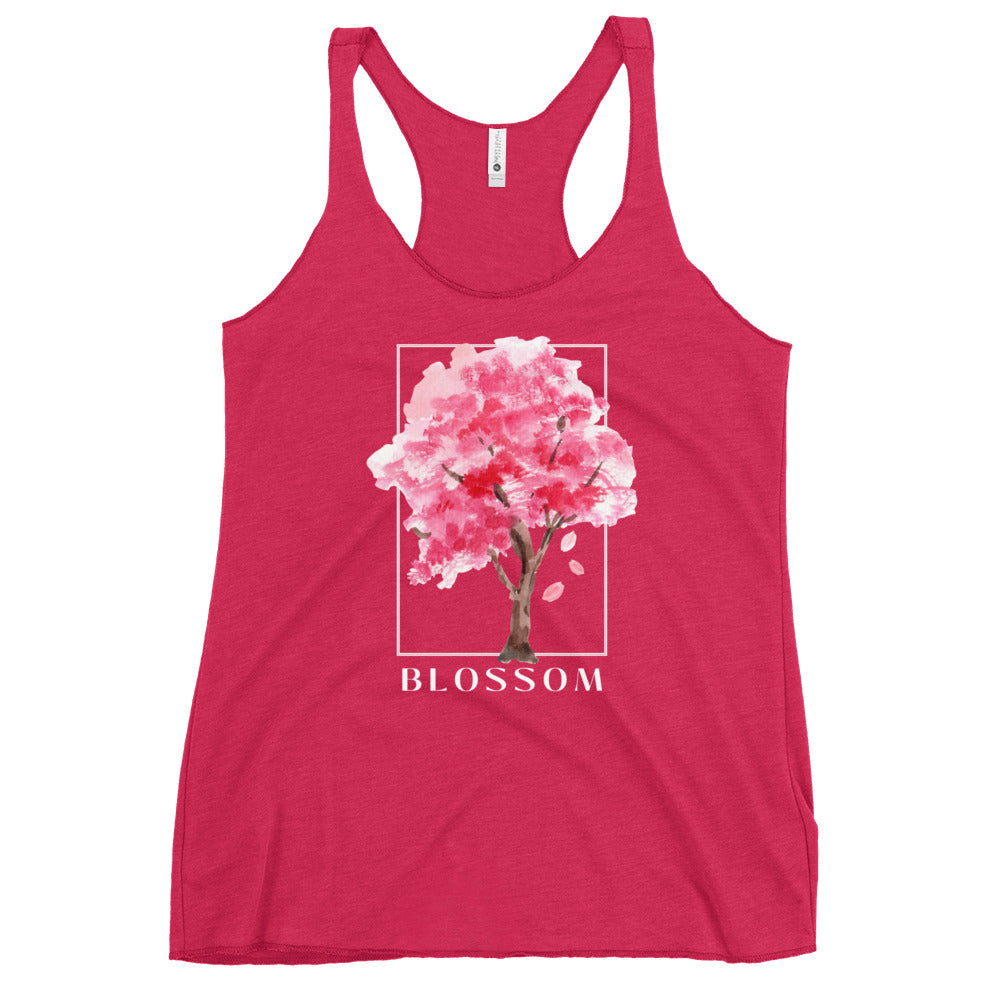 Blossom watercolor tree Women's Racerback Tank