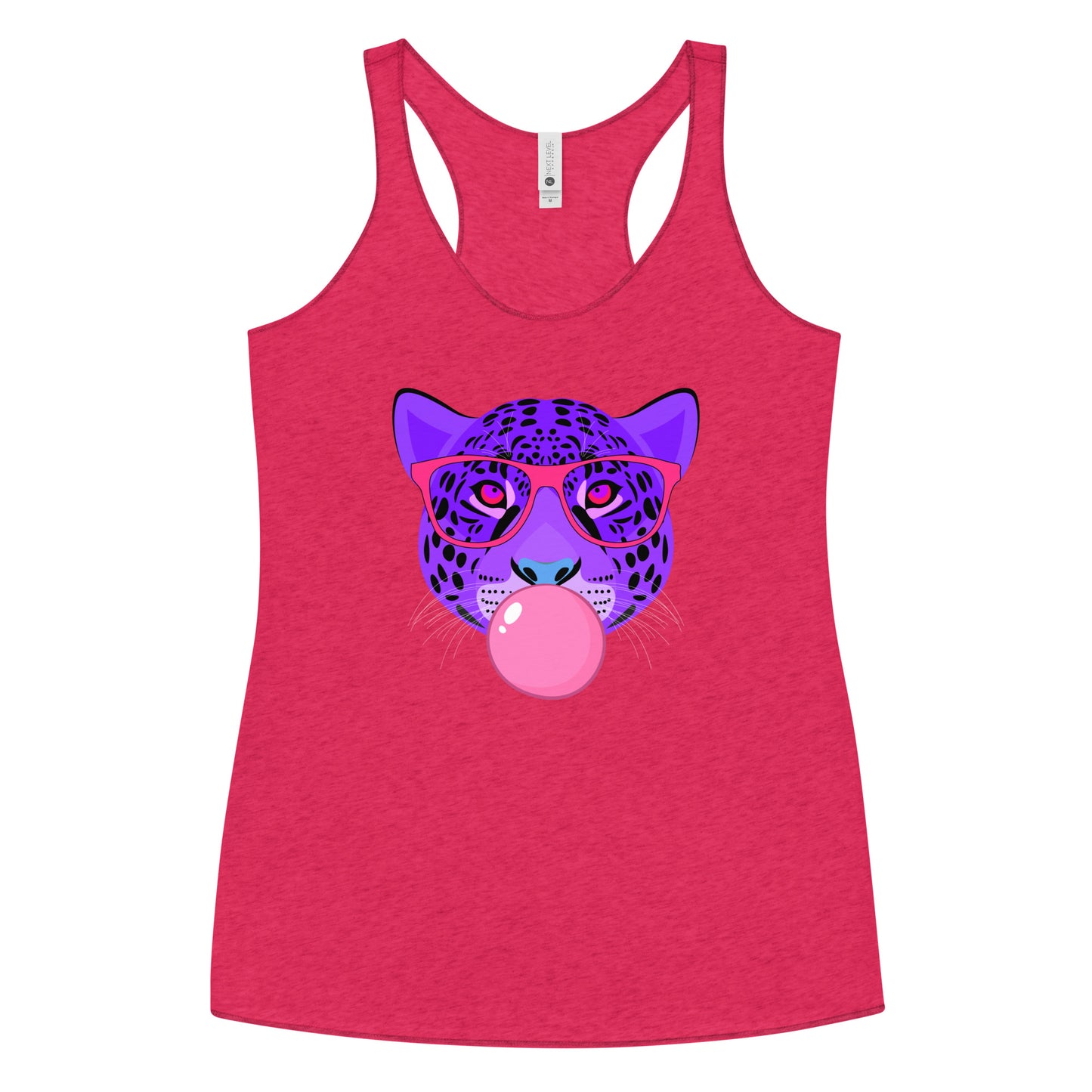 Purple Leopard Chewing Gum Women's Racerback Tank