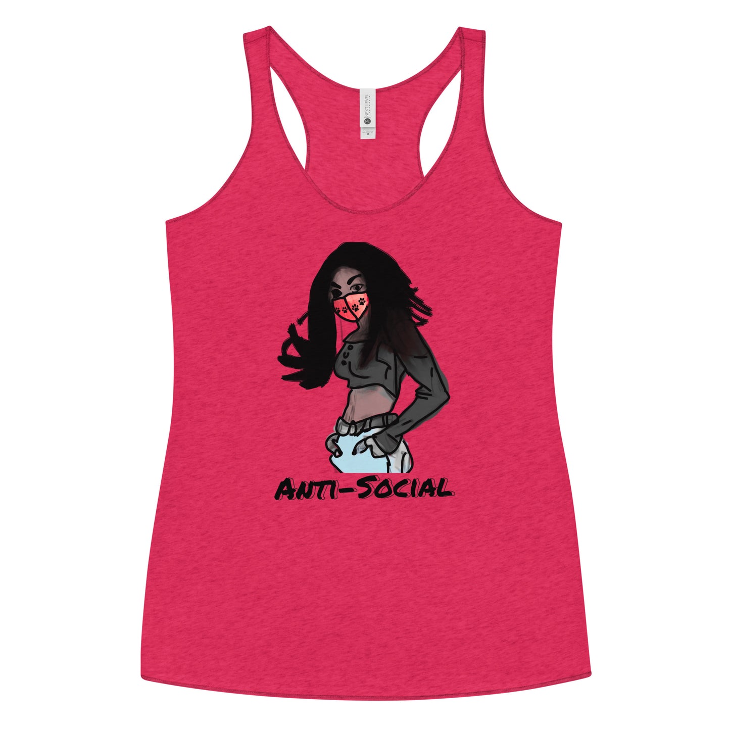 Anti-Social anime Women's Racerback Tank