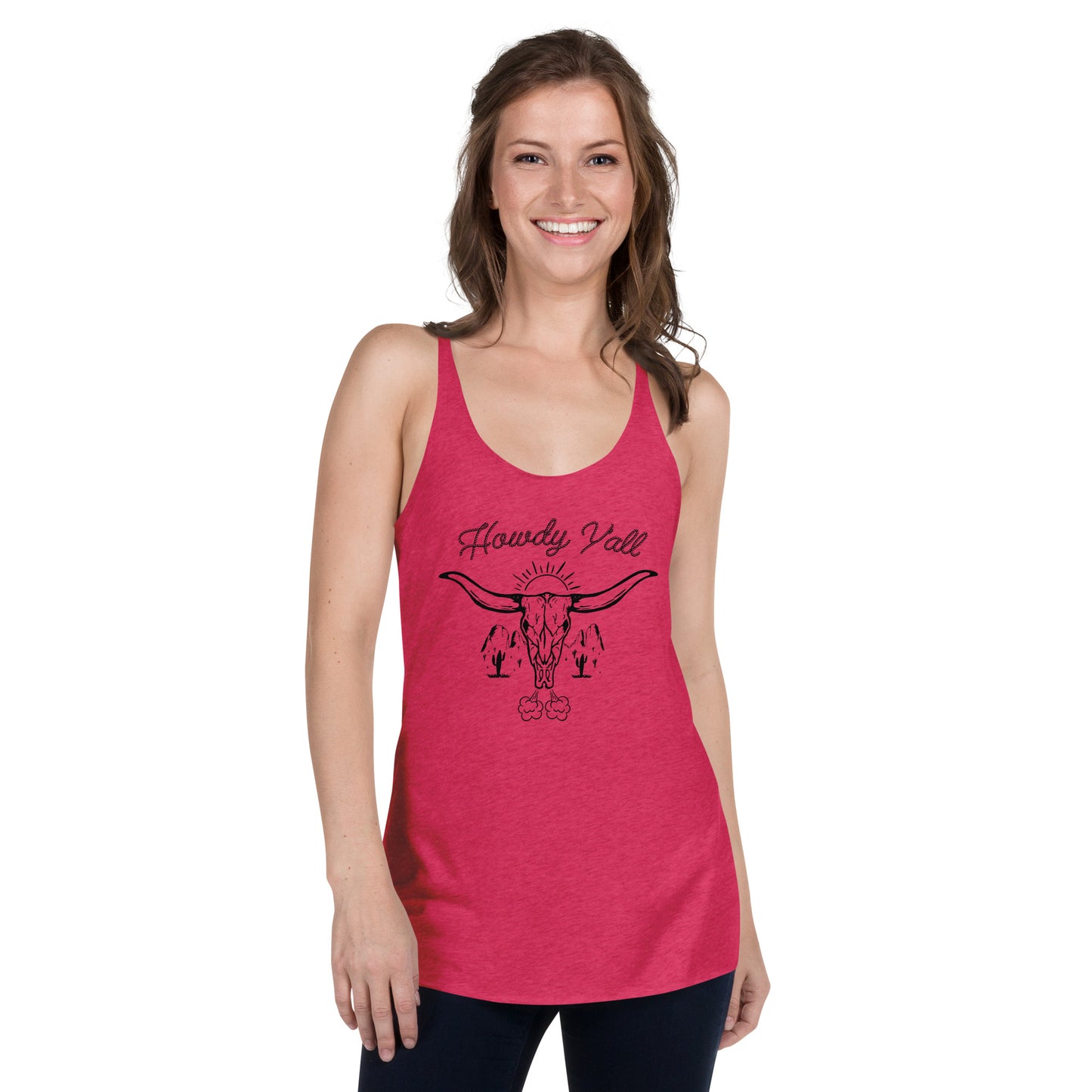 Howdy Y'all Longhorns Country Women's Racerback Tank