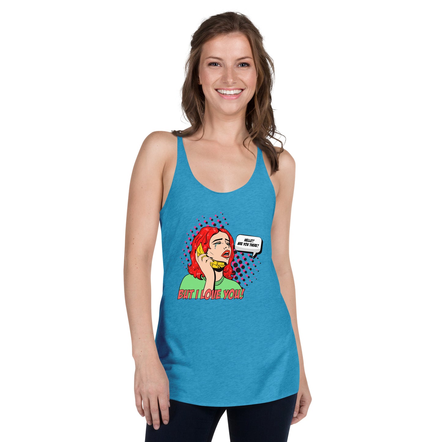 But I Love You! pop art Women's Racerback Tank