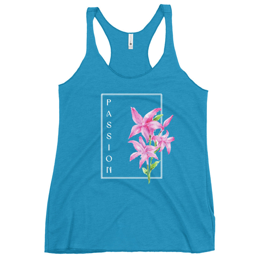 Passion watercolor lily Women's Racerback Tank