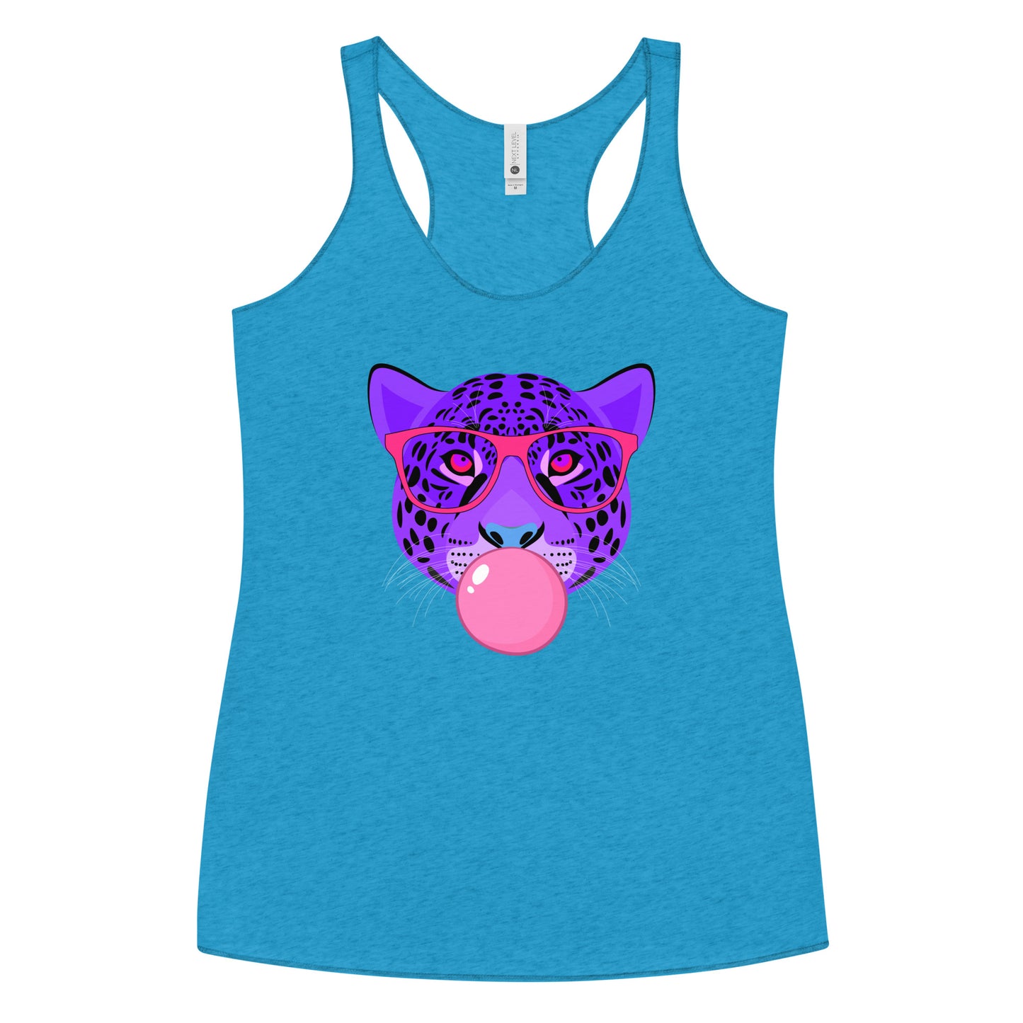 Purple Leopard Chewing Gum Women's Racerback Tank