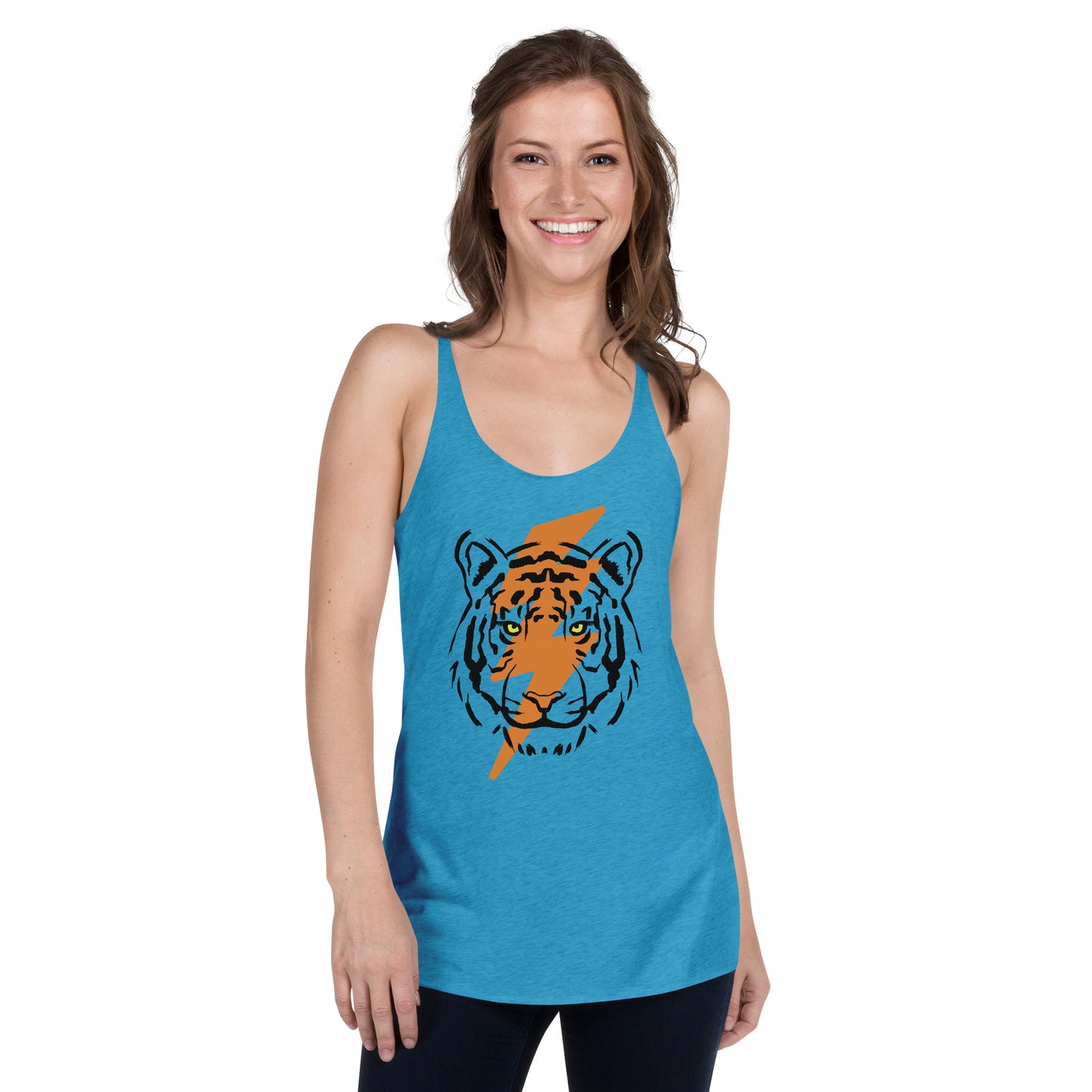 Tiger Bolt Orange Women's Racerback Tank