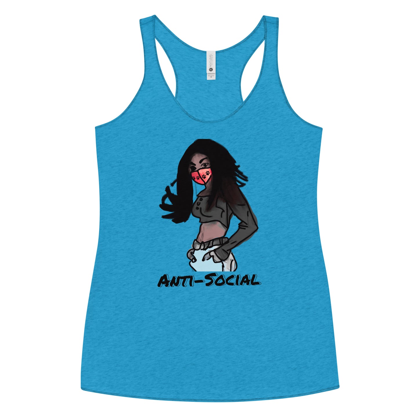 Anti-Social anime Women's Racerback Tank