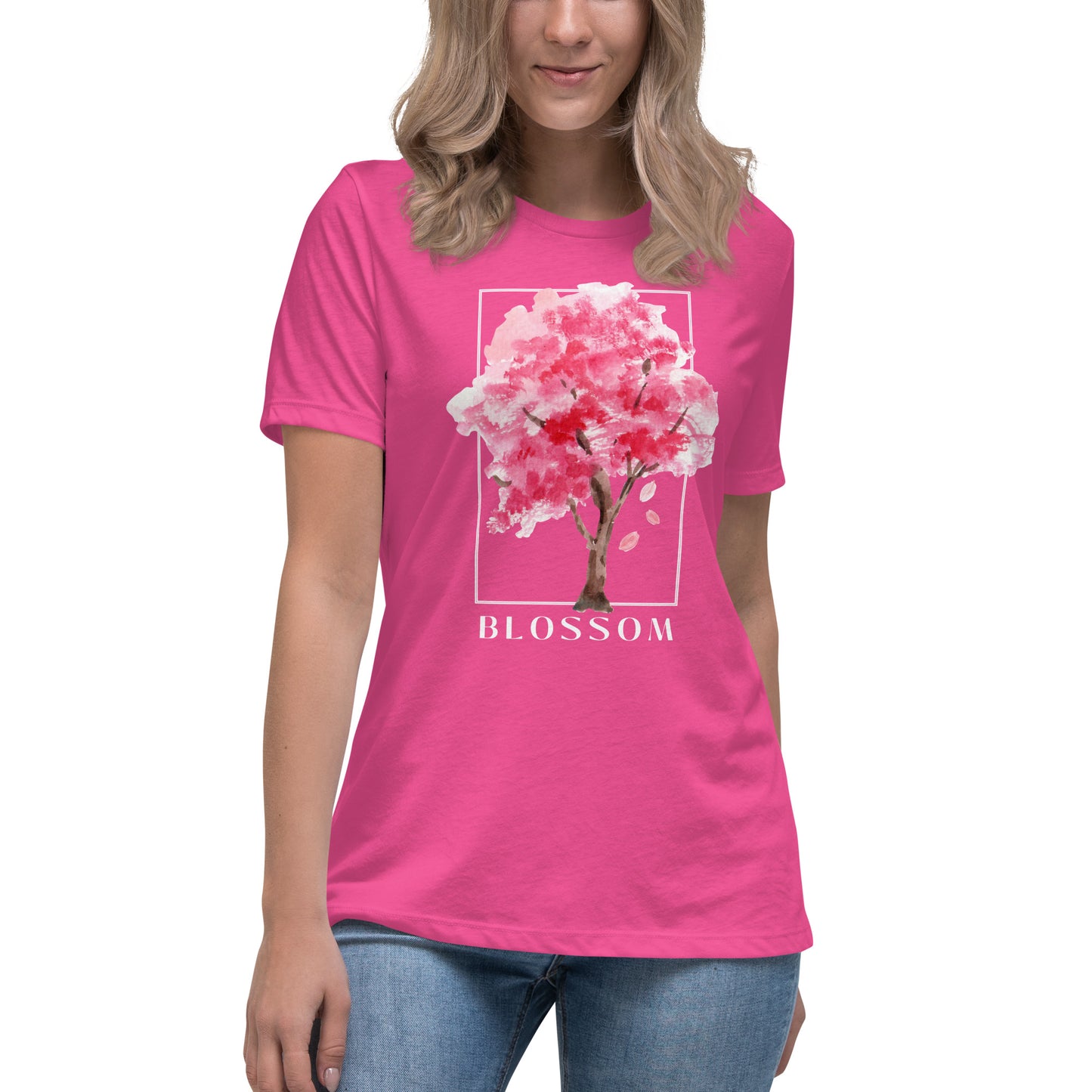 Blossom watercolor tree Women's Relaxed T-Shirt
