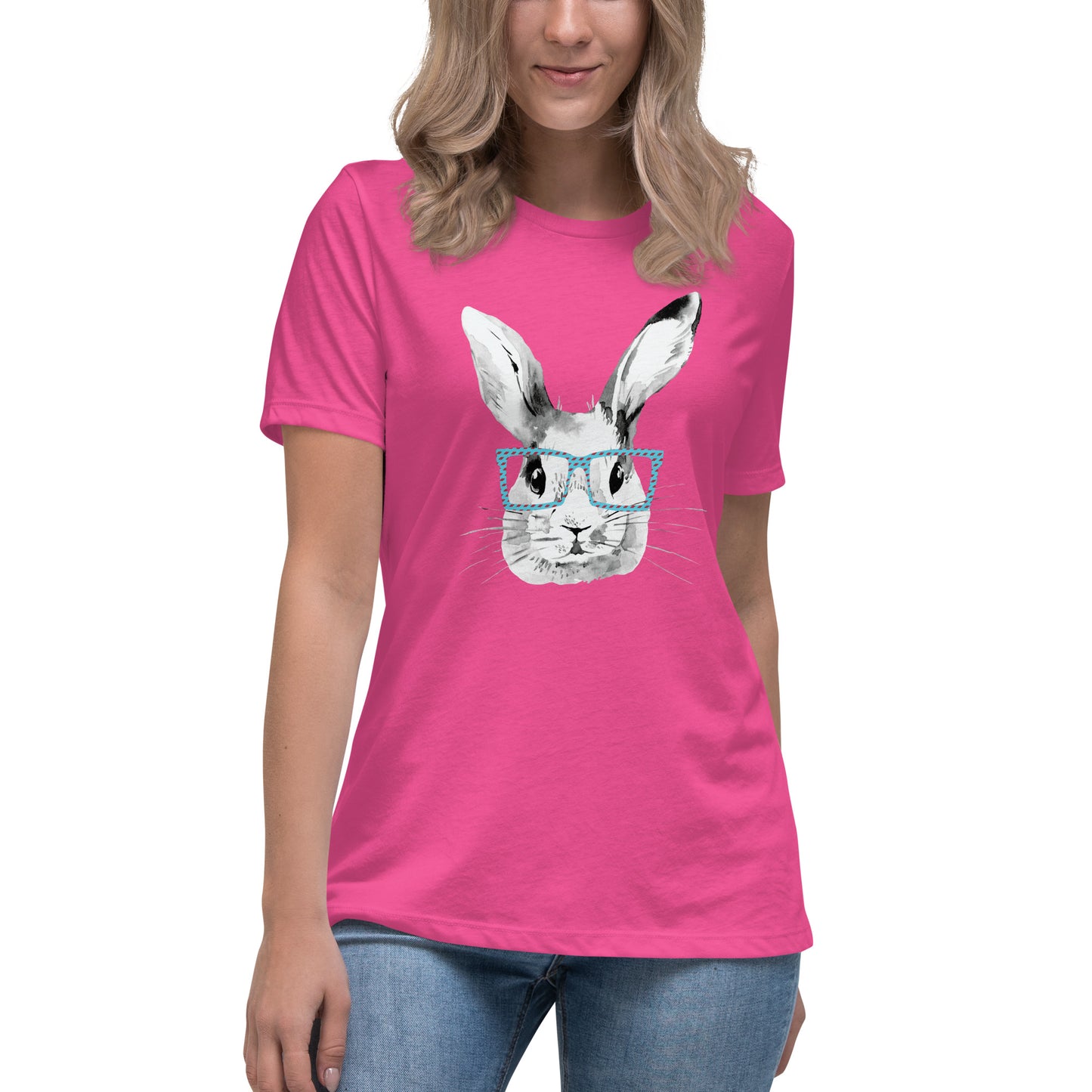 Easter Bunny with glasses Women's Relaxed T-Shirt