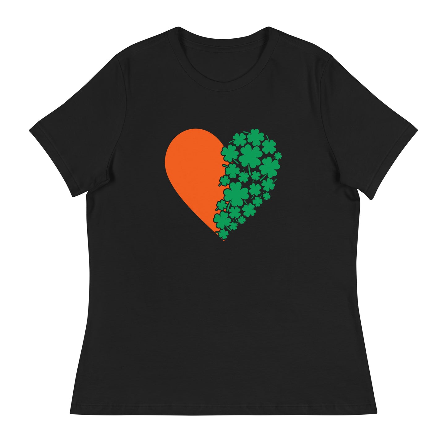 St. Patrick's Day Heart Clovers Women's Relaxed T-Shirt