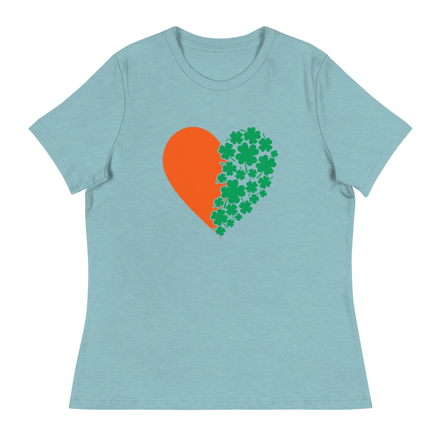 St. Patrick's Day Heart Clovers Women's Relaxed T-Shirt