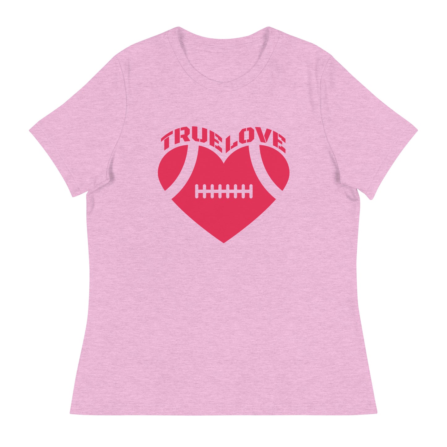 True Love Football Heart Women's Relaxed T-Shirt